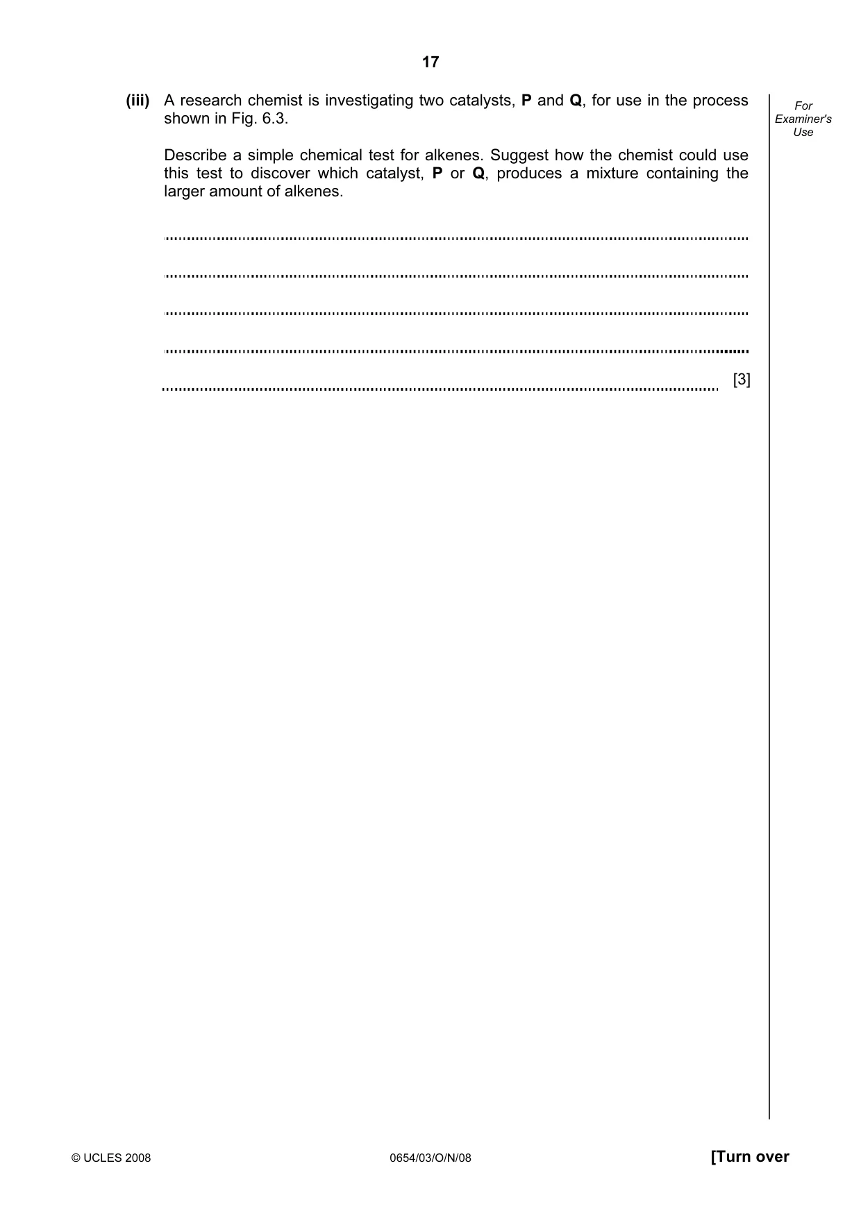 Cambridge IGCSE Sciences - Co-ordinated (Double) 0654 2008 Oct/Nov Paper 3 · Variant 1 question paper, page 17 of 28