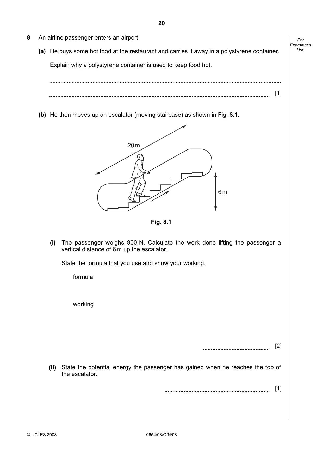 Cambridge IGCSE Sciences - Co-ordinated (Double) 0654 2008 Oct/Nov Paper 3 · Variant 1 question paper, page 20 of 28