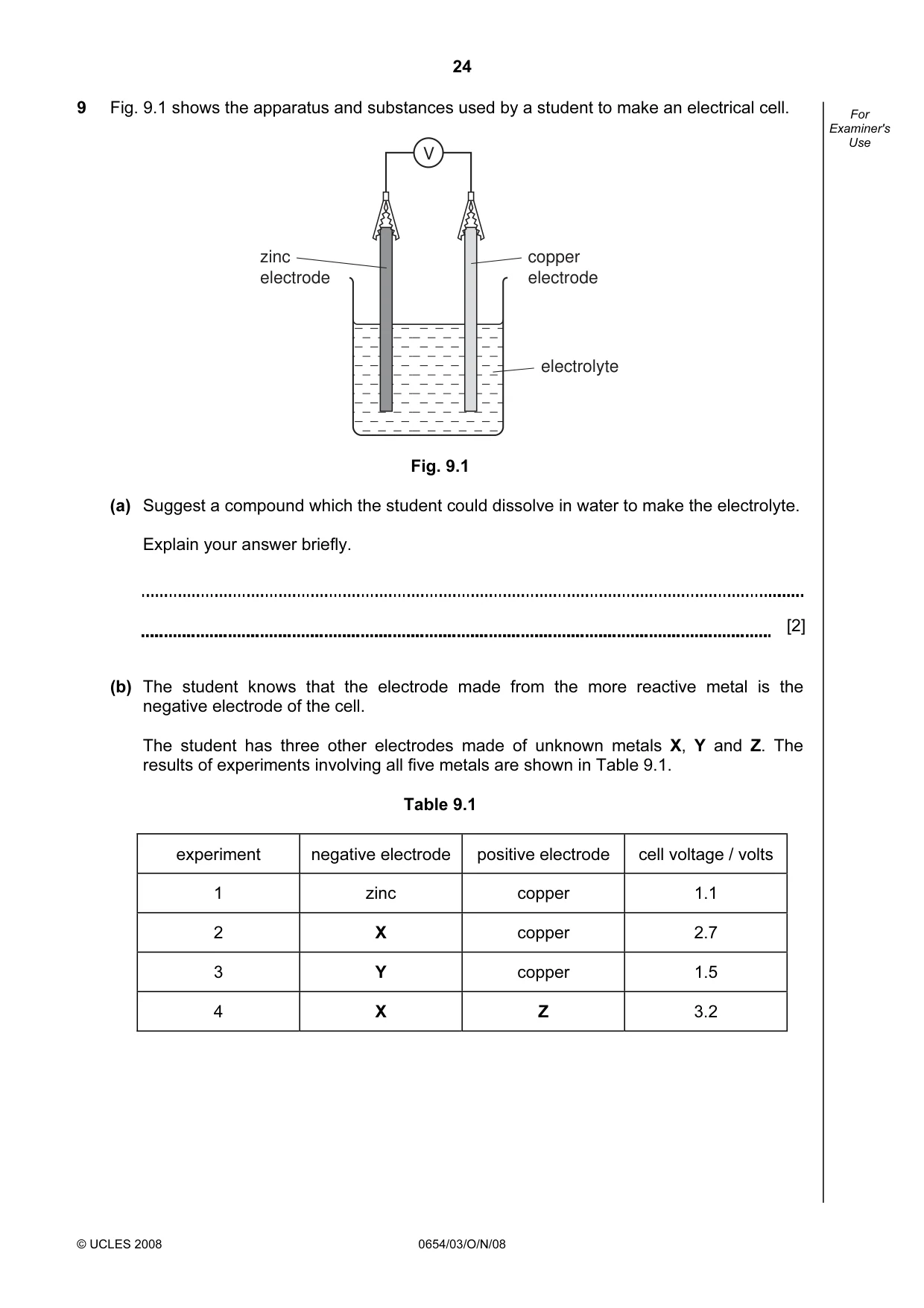 Cambridge IGCSE Sciences - Co-ordinated (Double) 0654 2008 Oct/Nov Paper 3 · Variant 1 question paper, page 24 of 28