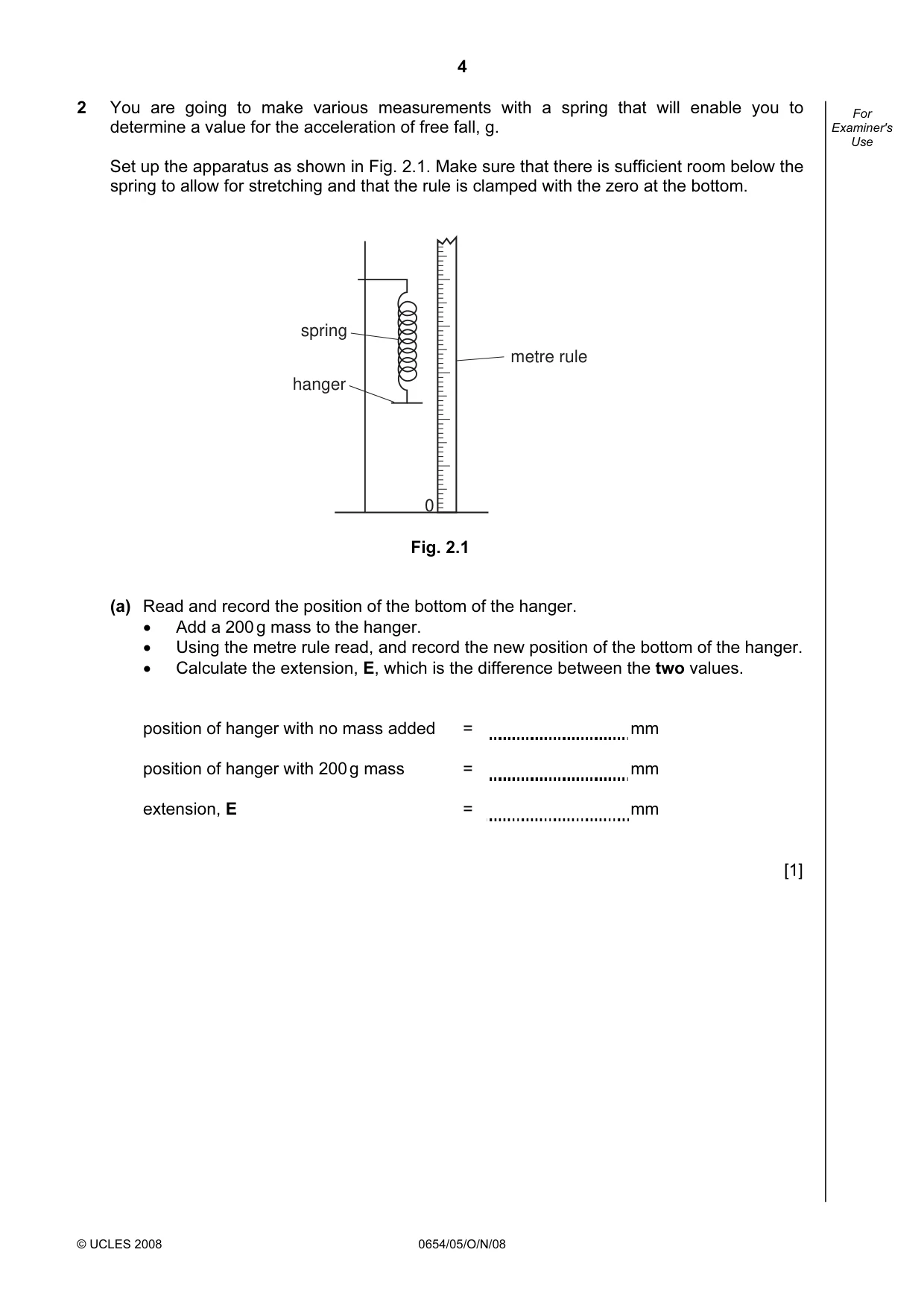 Cambridge IGCSE Sciences - Co-ordinated (Double) 0654 2008 Oct/Nov Paper 5 · Variant 1 question paper, page 4 of 12