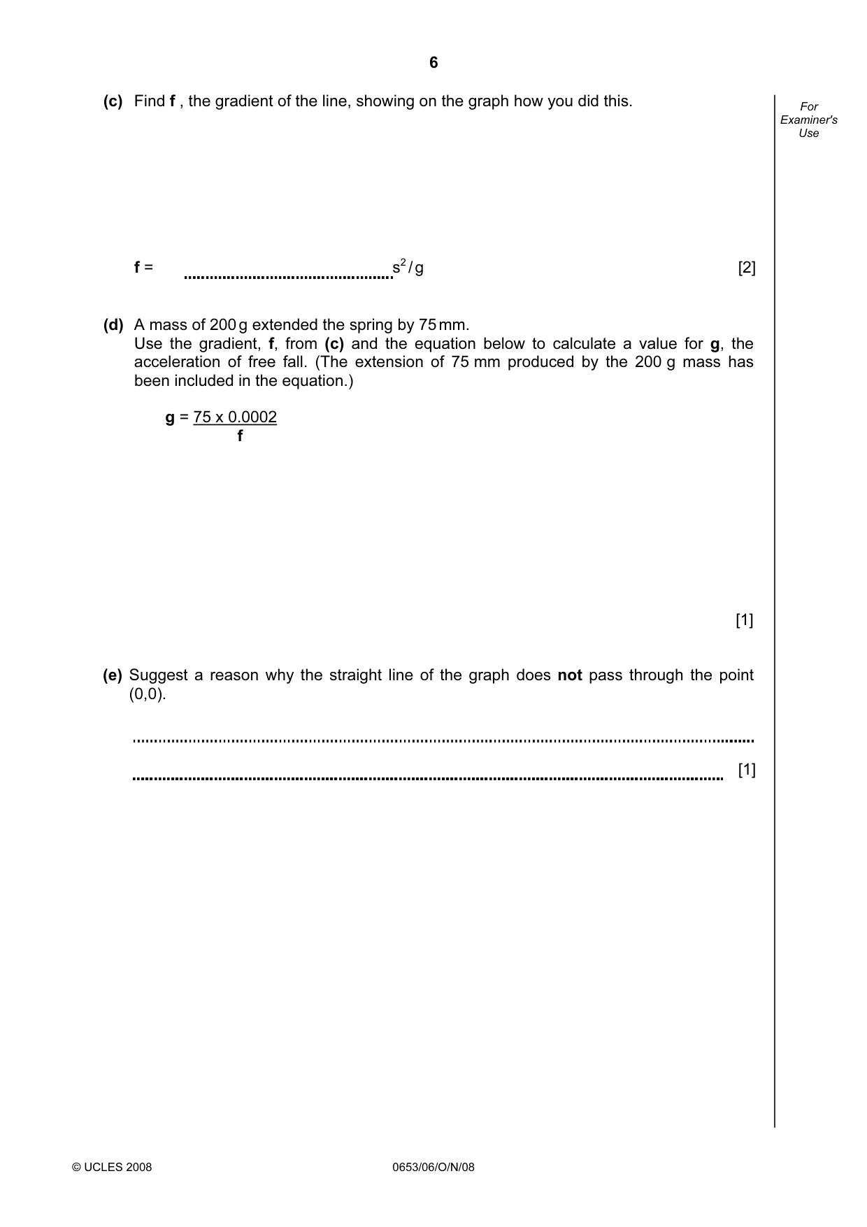 Cambridge IGCSE Sciences - Co-ordinated (Double) 0654 2008 Oct/Nov Paper 6 · Variant 1 question paper, page 6 of 20