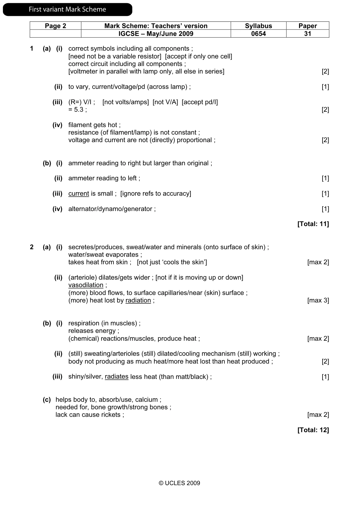 Mark scheme, page 3 of 13