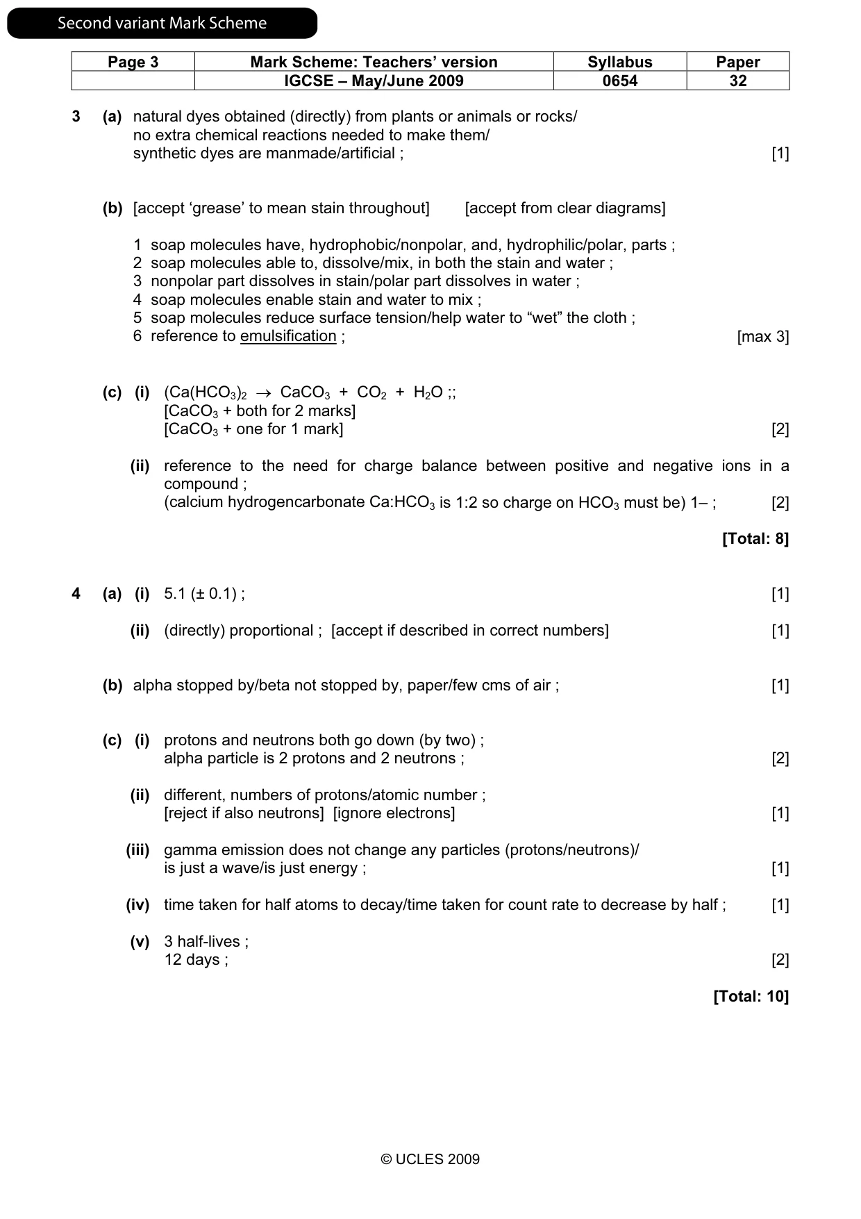 Mark scheme, page 10 of 13