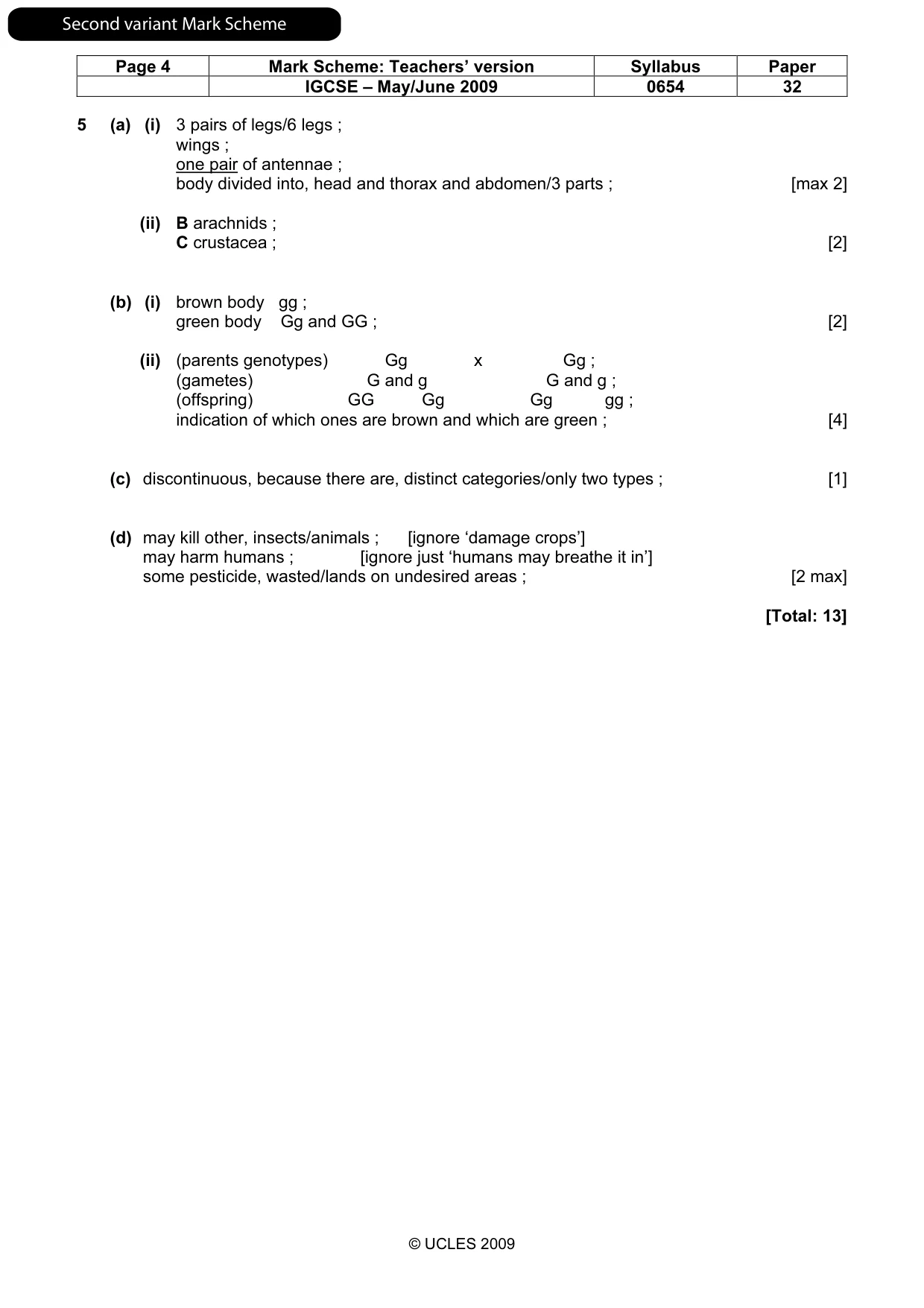 Mark scheme, page 11 of 13