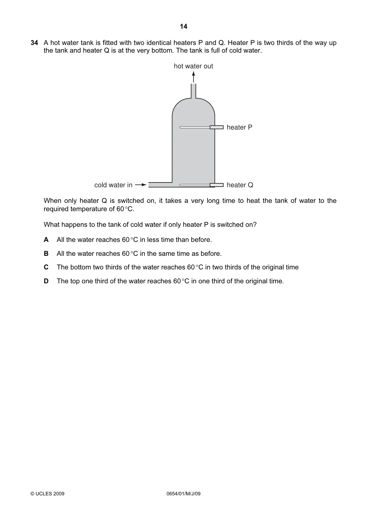 Cambridge IGCSE Sciences - Co-ordinated (Double) 0654 2009 May/June Paper 1 · Variant 1 question paper, page 14 of 20