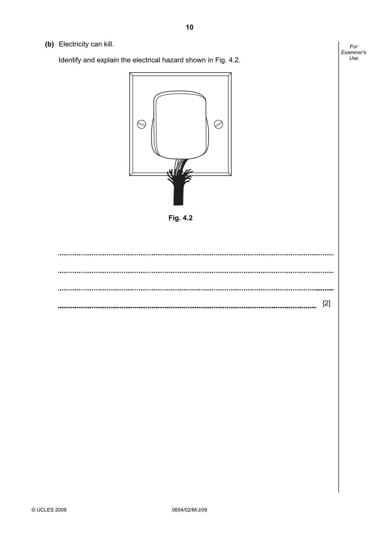 Cambridge IGCSE Sciences - Co-ordinated (Double) 0654 2009 May/June Paper 2 · Variant 1 question paper, page 10 of 28