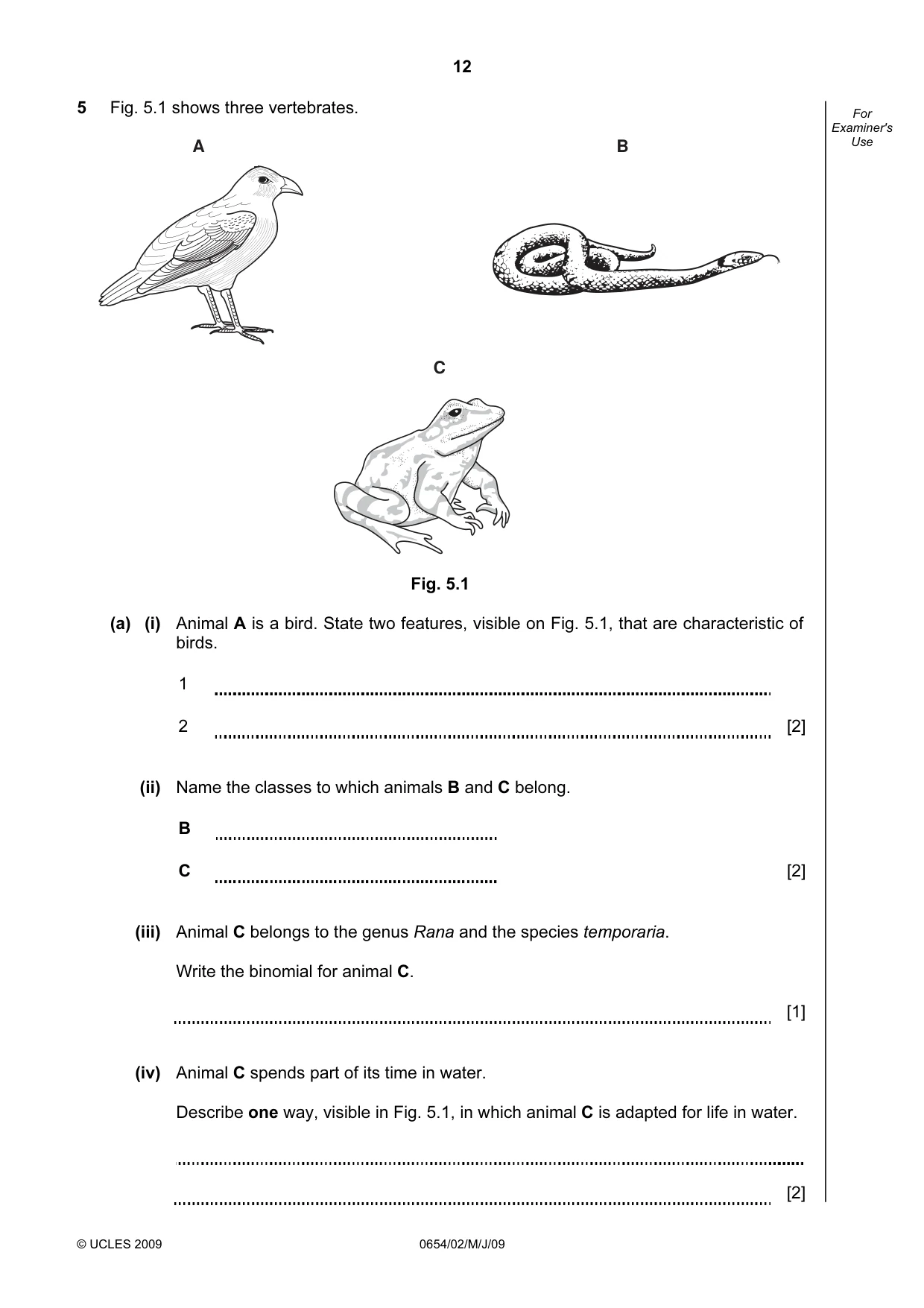 Cambridge IGCSE Sciences - Co-ordinated (Double) 0654 2009 May/June Paper 2 · Variant 1 question paper, page 12 of 28