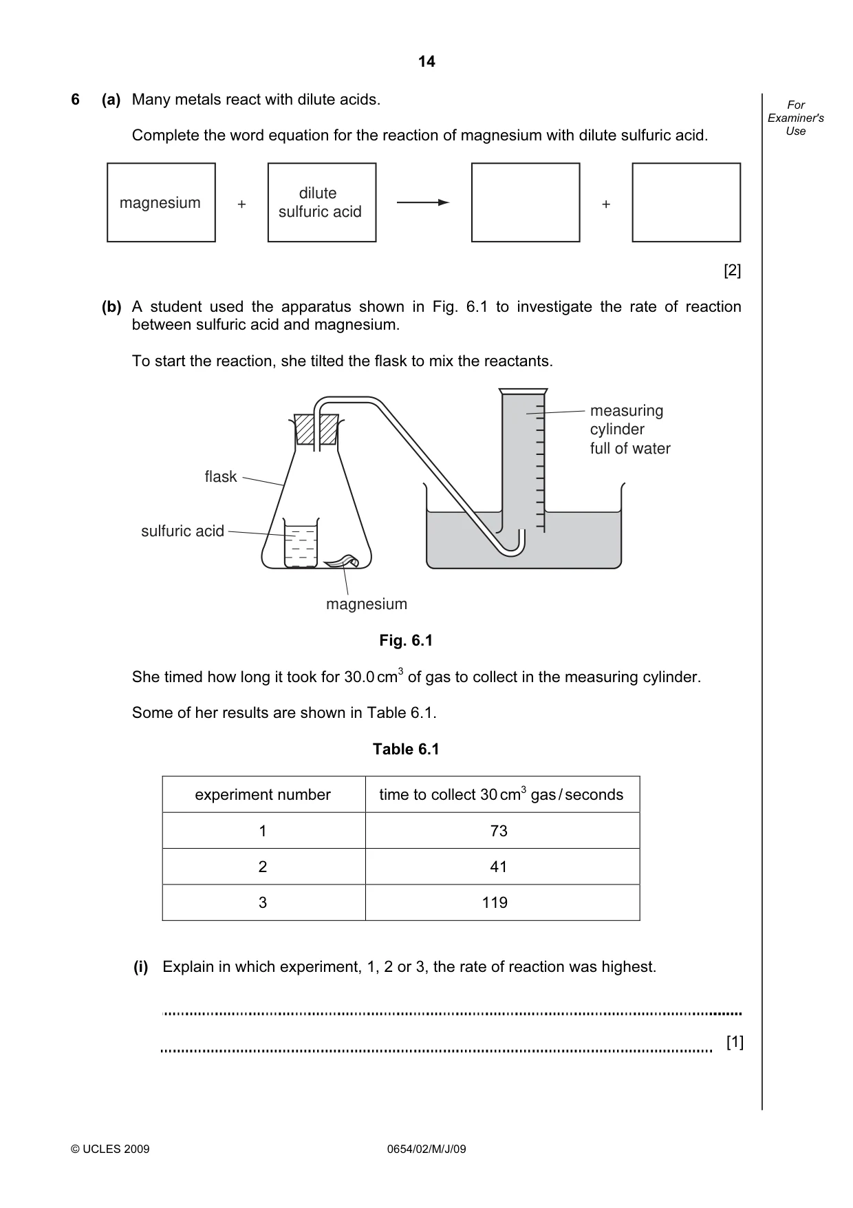 Cambridge IGCSE Sciences - Co-ordinated (Double) 0654 2009 May/June Paper 2 · Variant 1 question paper, page 14 of 28