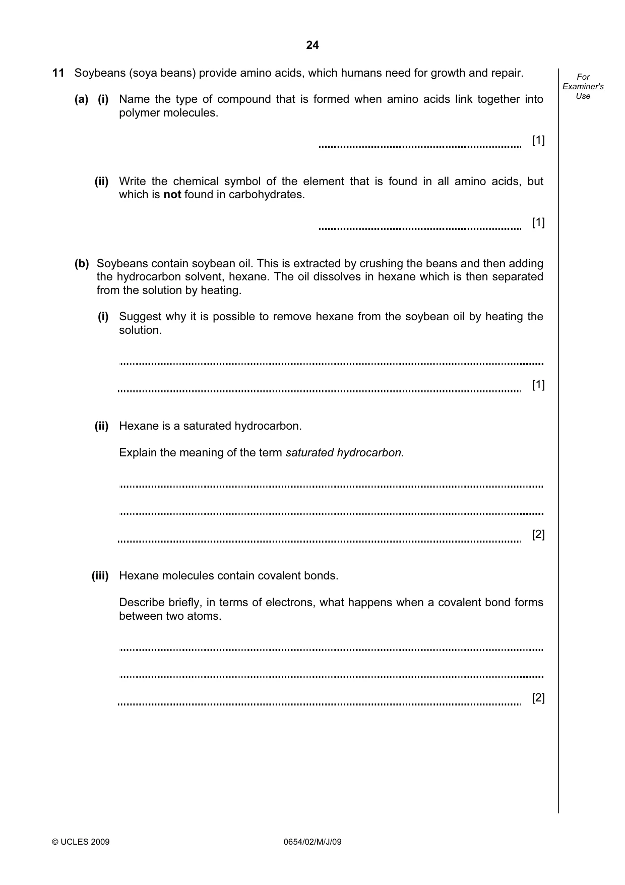 Cambridge IGCSE Sciences - Co-ordinated (Double) 0654 2009 May/June Paper 2 · Variant 1 question paper, page 24 of 28