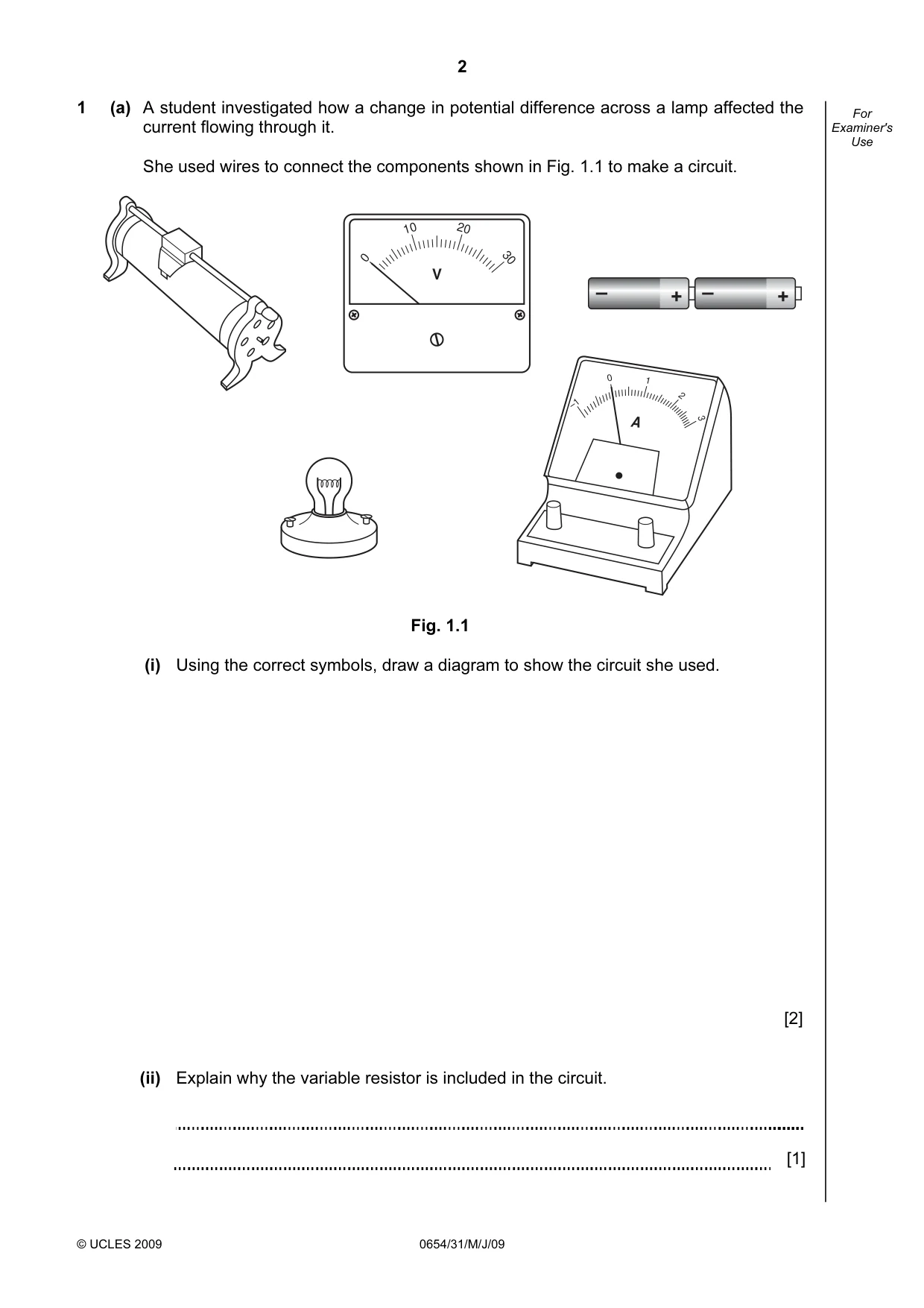 Cambridge IGCSE Sciences - Co-ordinated (Double) 0654 2009 May/June Paper 3 · Variant 1 question paper, page 3 of 57