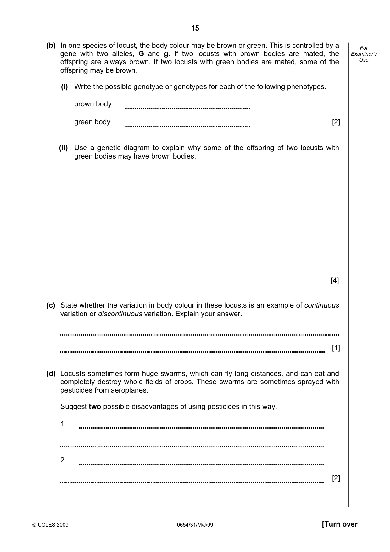 Cambridge IGCSE Sciences - Co-ordinated (Double) 0654 2009 May/June Paper 3 · Variant 1 question paper, page 16 of 57