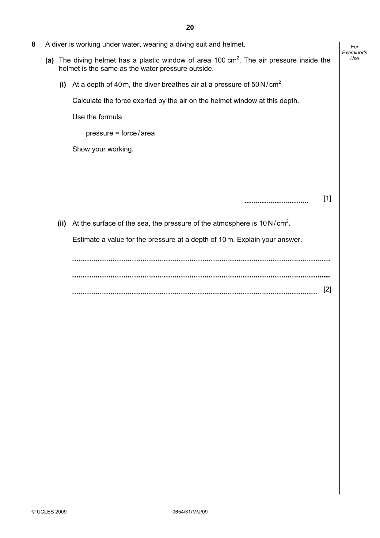 Cambridge IGCSE Sciences - Co-ordinated (Double) 0654 2009 May/June Paper 3 · Variant 1 question paper, page 21 of 57