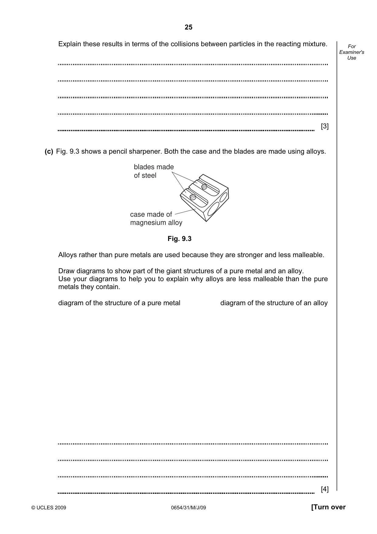 Cambridge IGCSE Sciences - Co-ordinated (Double) 0654 2009 May/June Paper 3 · Variant 1 question paper, page 26 of 57
