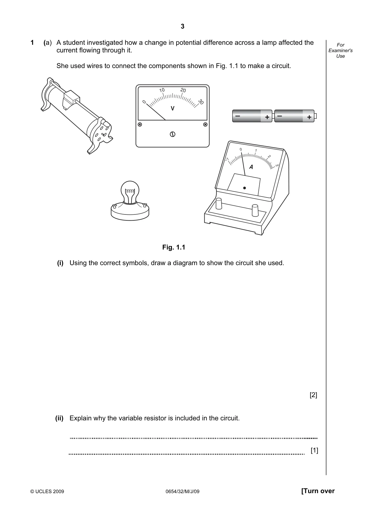 Cambridge IGCSE Sciences - Co-ordinated (Double) 0654 2009 May/June Paper 3 · Variant 1 question paper, page 32 of 57