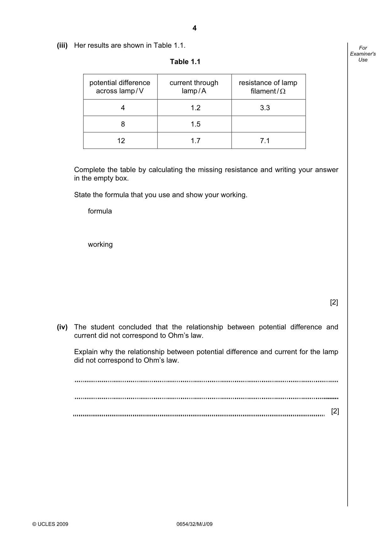 Cambridge IGCSE Sciences - Co-ordinated (Double) 0654 2009 May/June Paper 3 · Variant 1 question paper, page 33 of 57