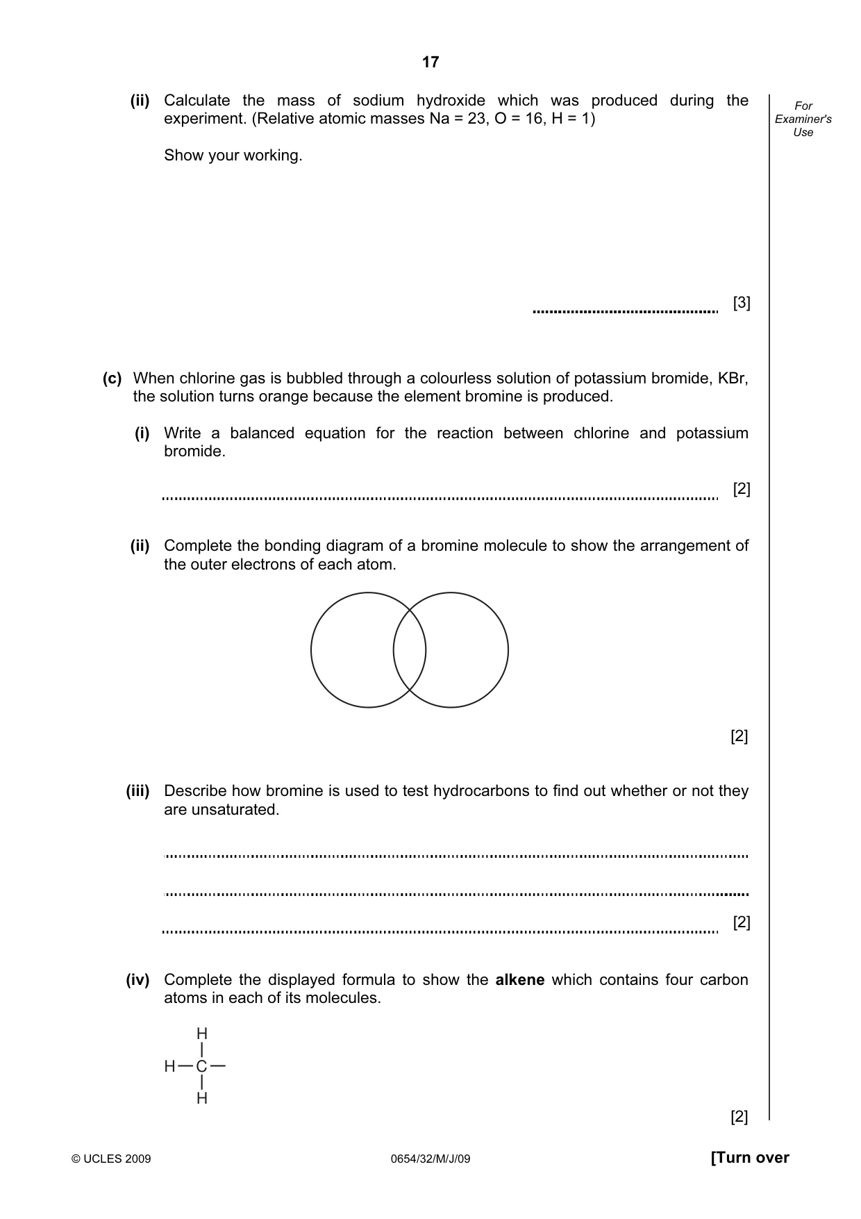 Cambridge IGCSE Sciences - Co-ordinated (Double) 0654 2009 May/June Paper 3 · Variant 1 question paper, page 46 of 57