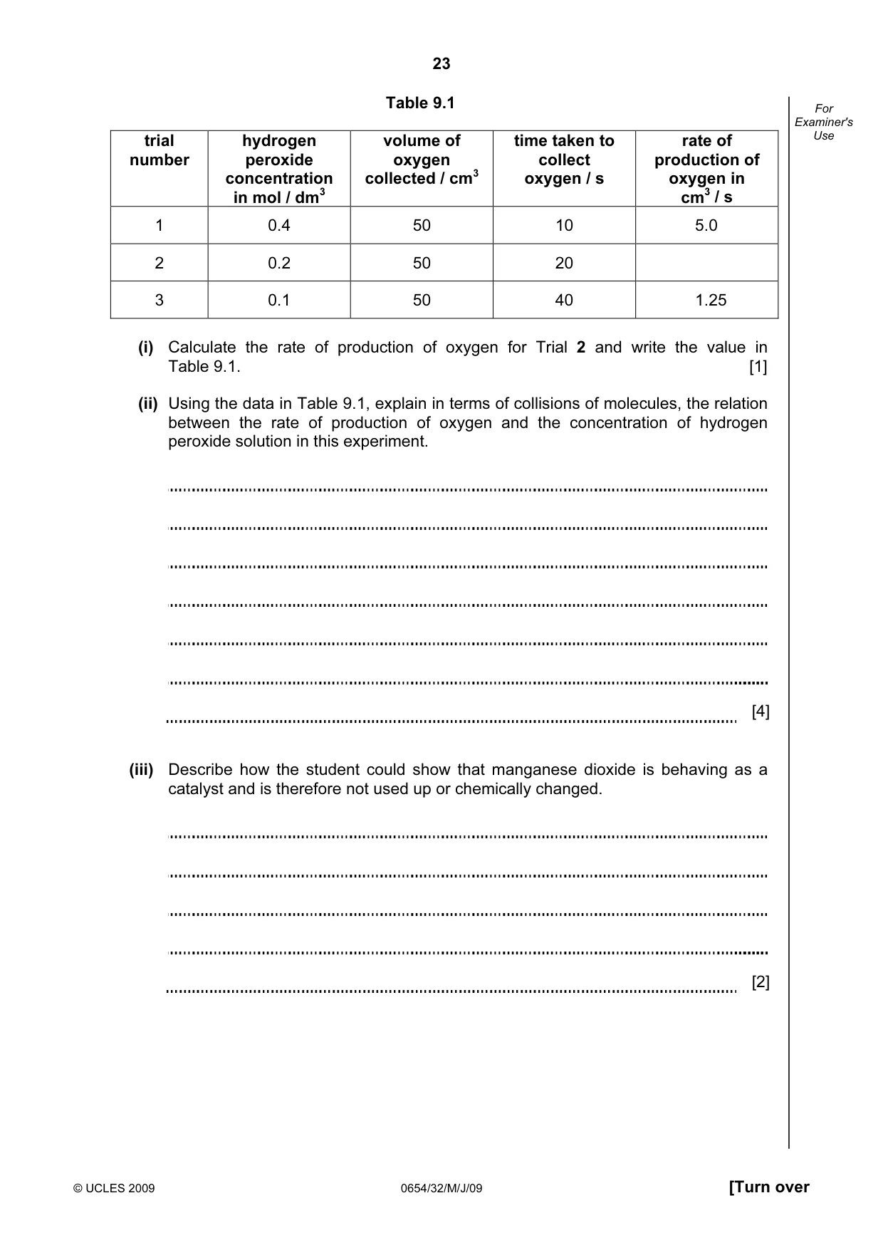 Cambridge IGCSE Sciences - Co-ordinated (Double) 0654 2009 May/June Paper 3 · Variant 1 question paper, page 52 of 57