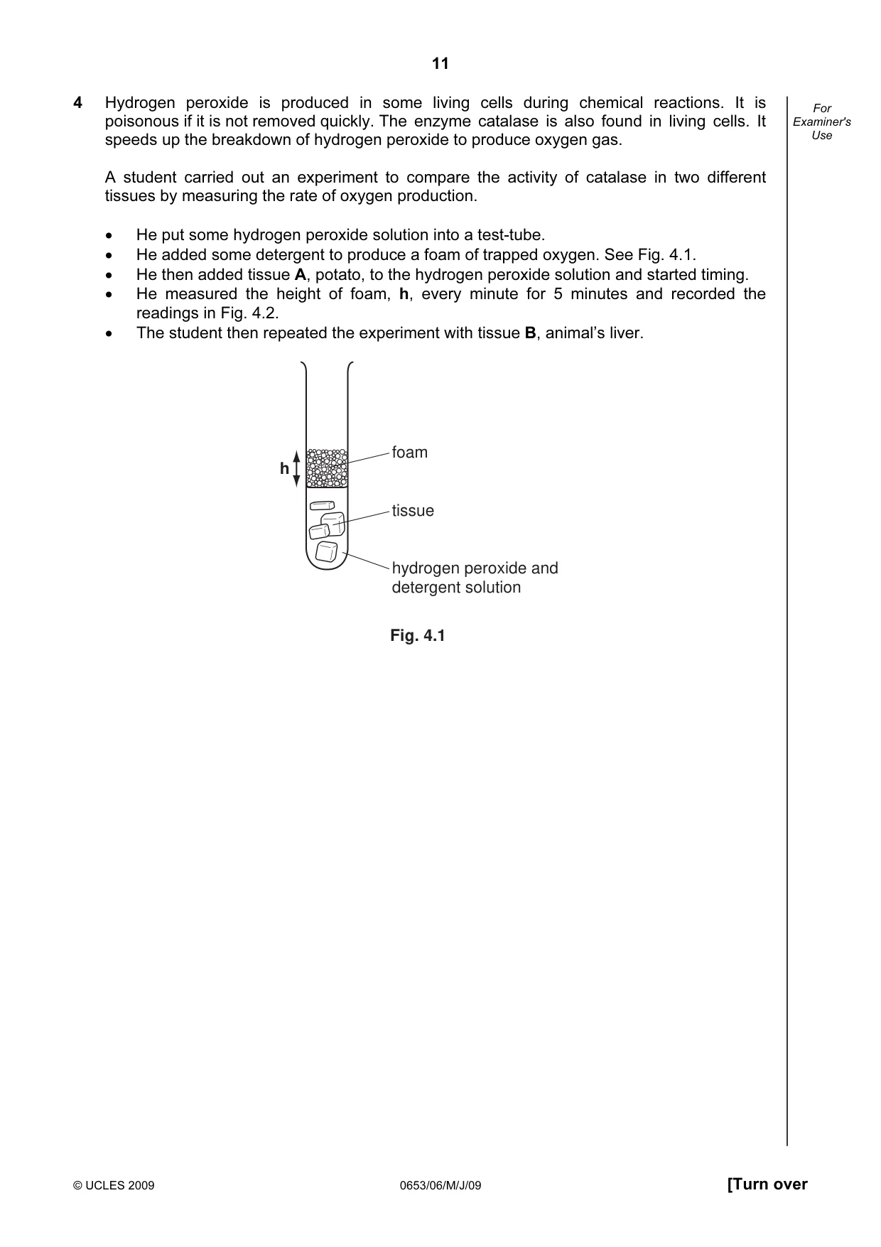 Cambridge IGCSE Sciences - Co-ordinated (Double) 0654 2009 May/June Paper 6 · Variant 1 question paper, page 11 of 20
