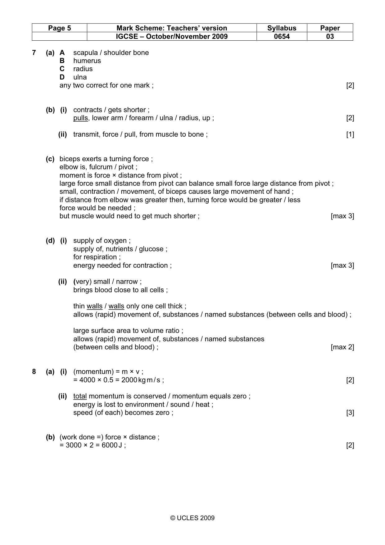 Mark scheme, page 5 of 6