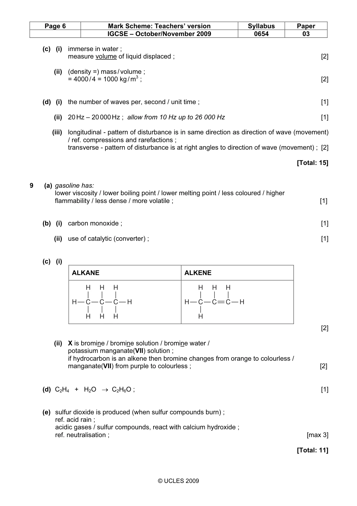 Mark scheme, page 6 of 6