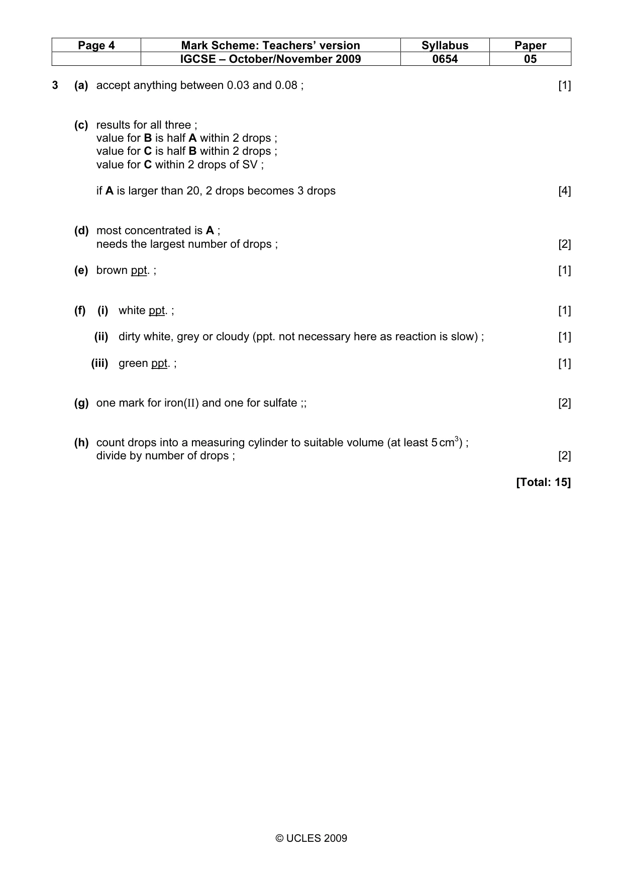 Mark scheme, page 4 of 4