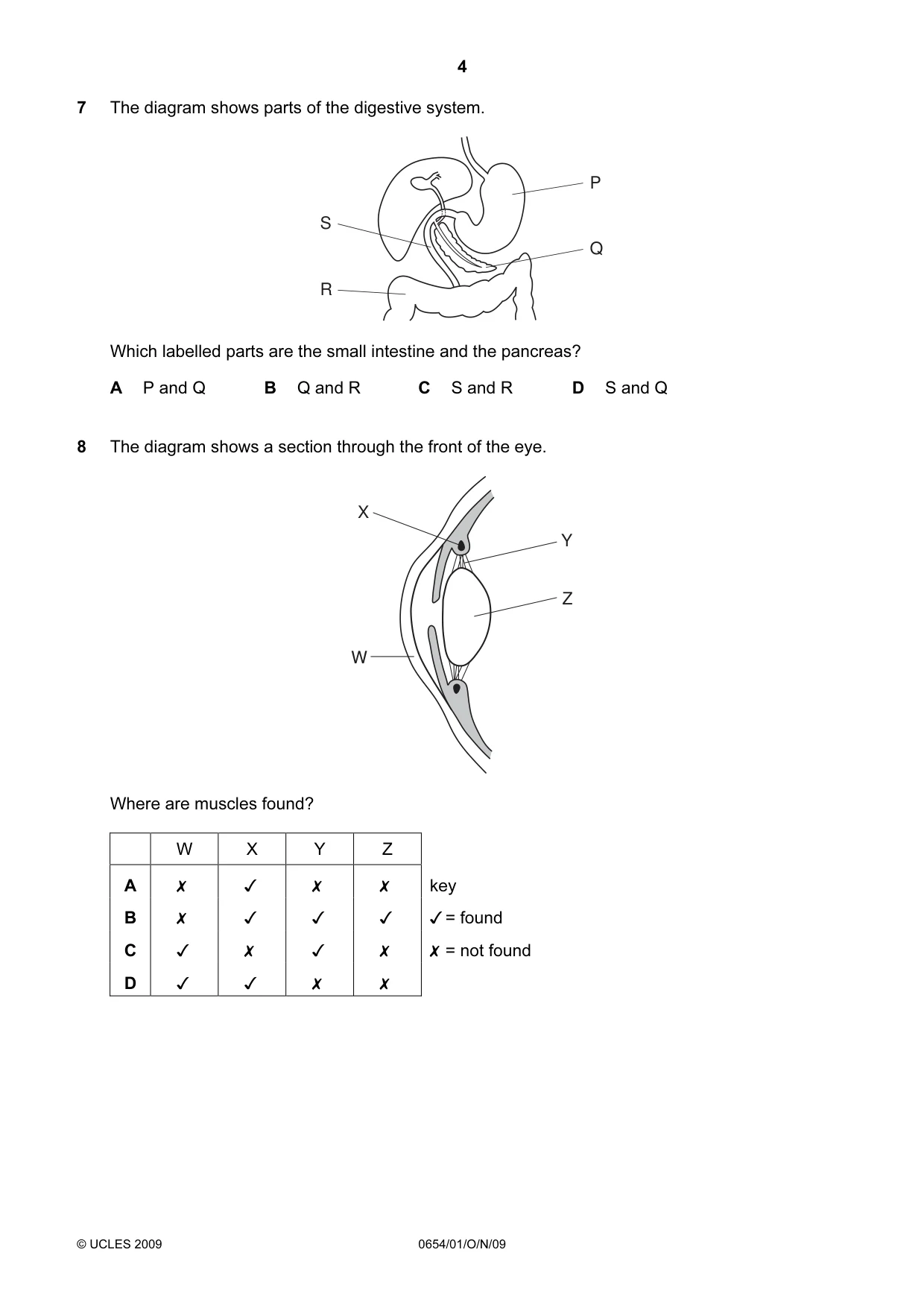 Cambridge IGCSE Sciences - Co-ordinated (Double) 0654 2009 Oct/Nov Paper 1 · Variant 1 question paper, page 4 of 20