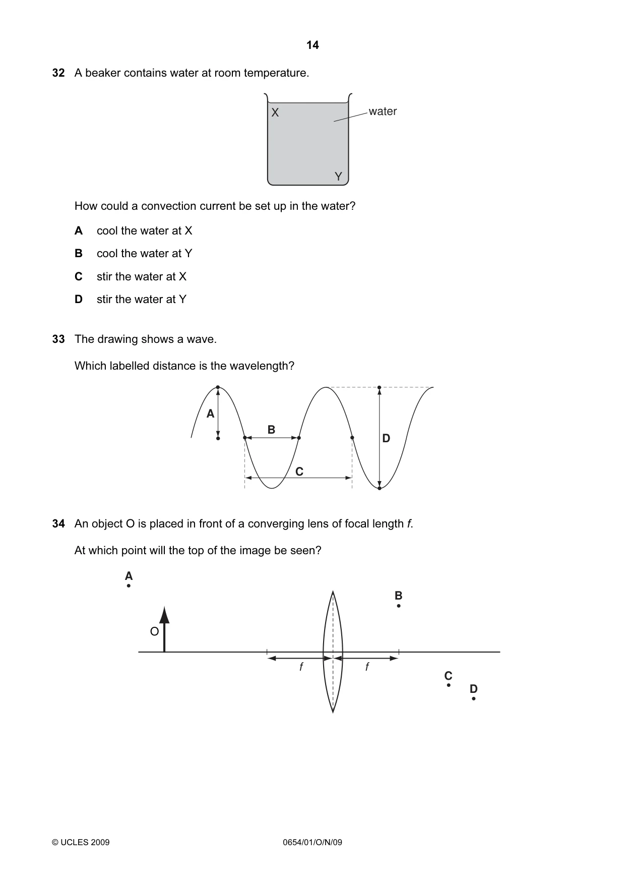 Cambridge IGCSE Sciences - Co-ordinated (Double) 0654 2009 Oct/Nov Paper 1 · Variant 1 question paper, page 14 of 20