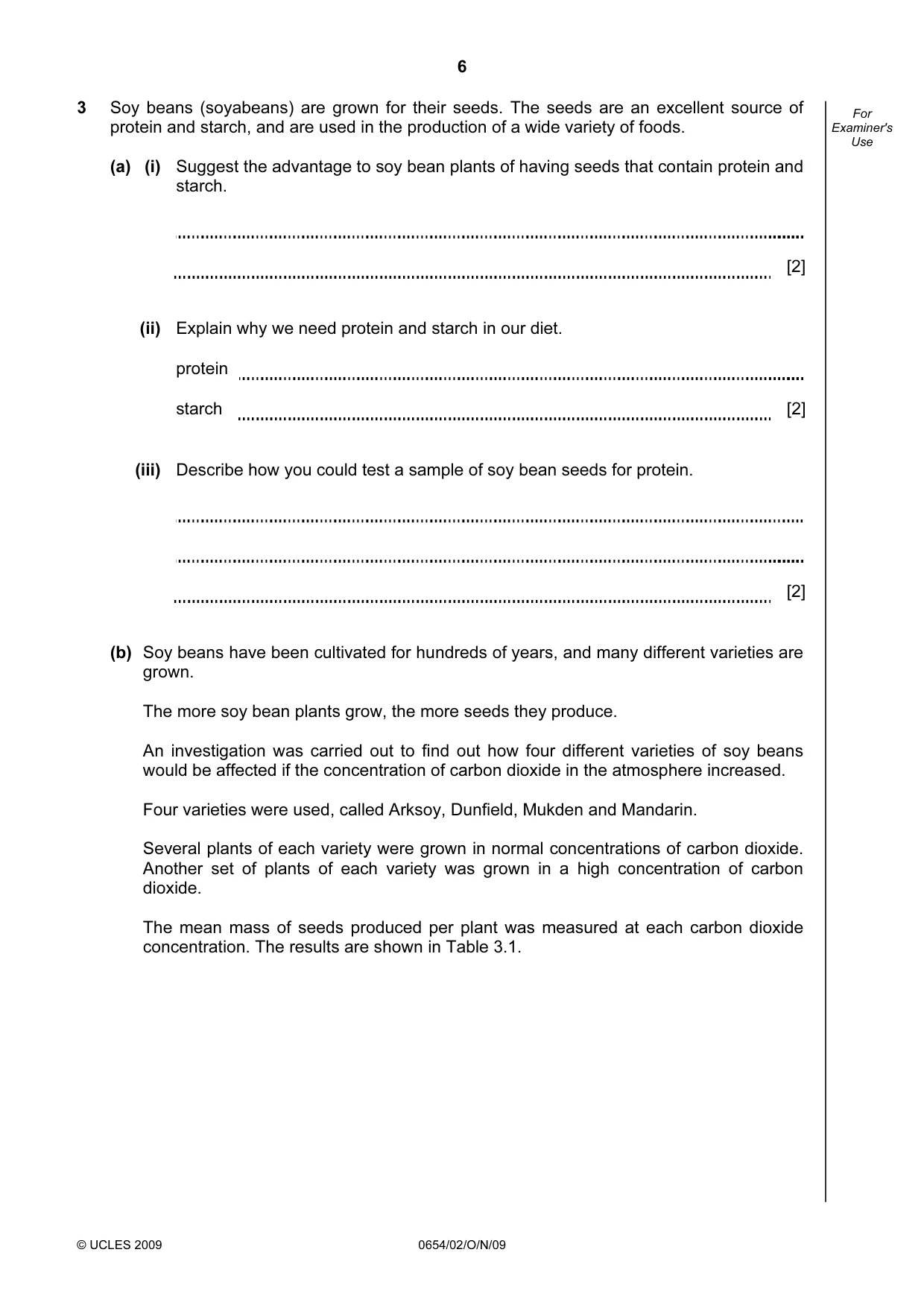 Cambridge IGCSE Sciences - Co-ordinated (Double) 0654 2009 Oct/Nov Paper 2 · Variant 1 question paper, page 6 of 24