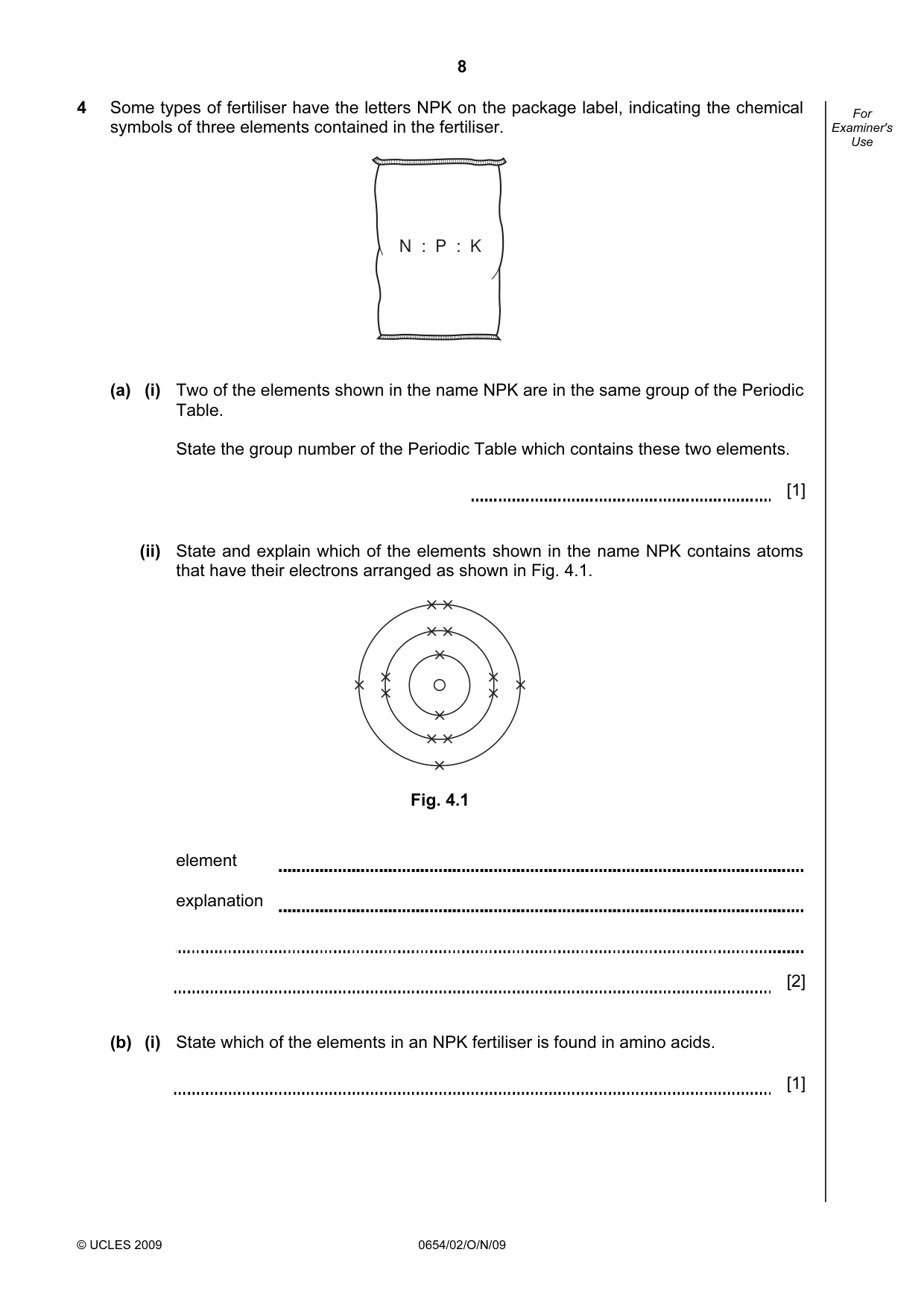 Cambridge IGCSE Sciences - Co-ordinated (Double) 0654 2009 Oct/Nov Paper 2 · Variant 1 question paper, page 8 of 24