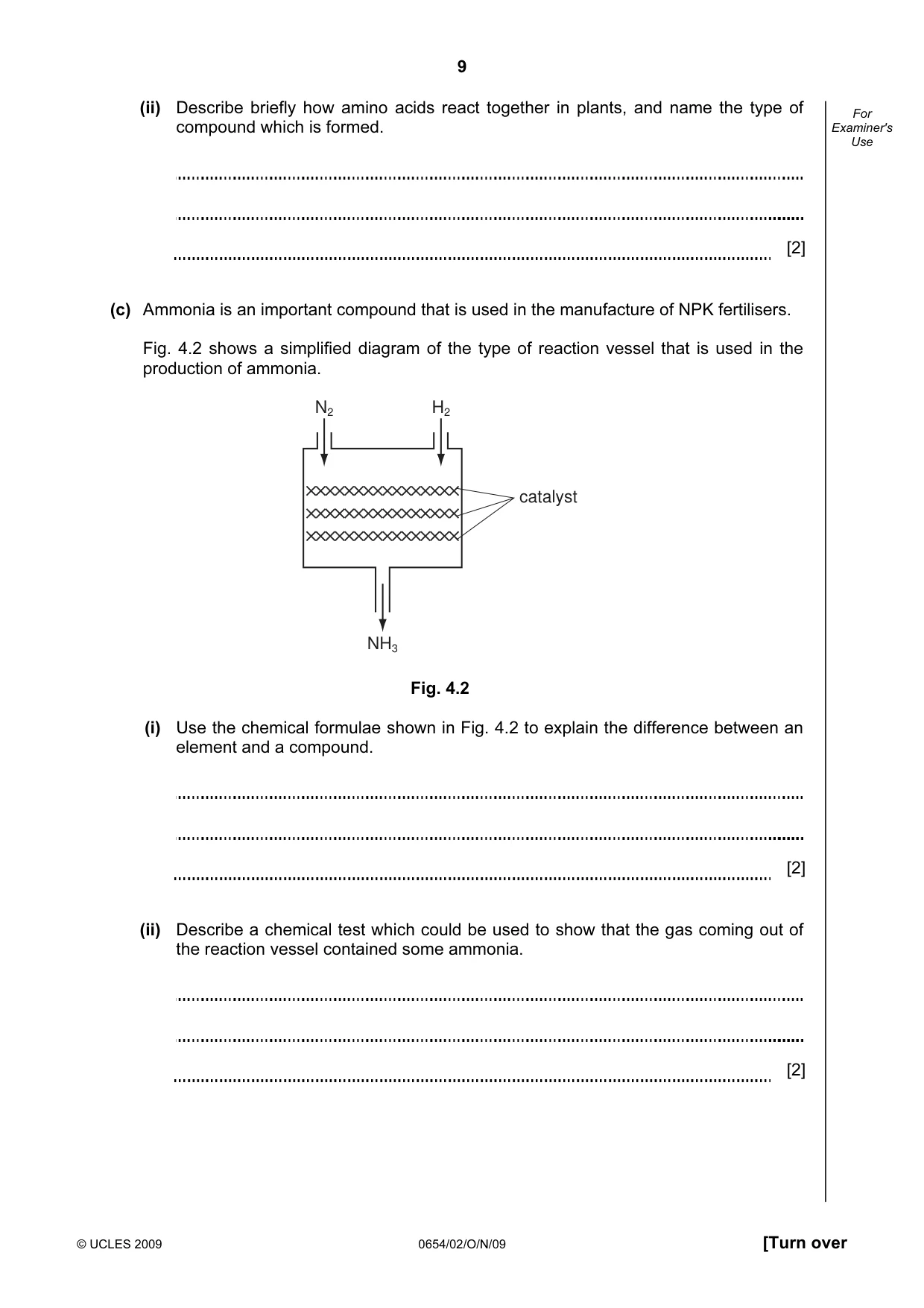 Cambridge IGCSE Sciences - Co-ordinated (Double) 0654 2009 Oct/Nov Paper 2 · Variant 1 question paper, page 9 of 24