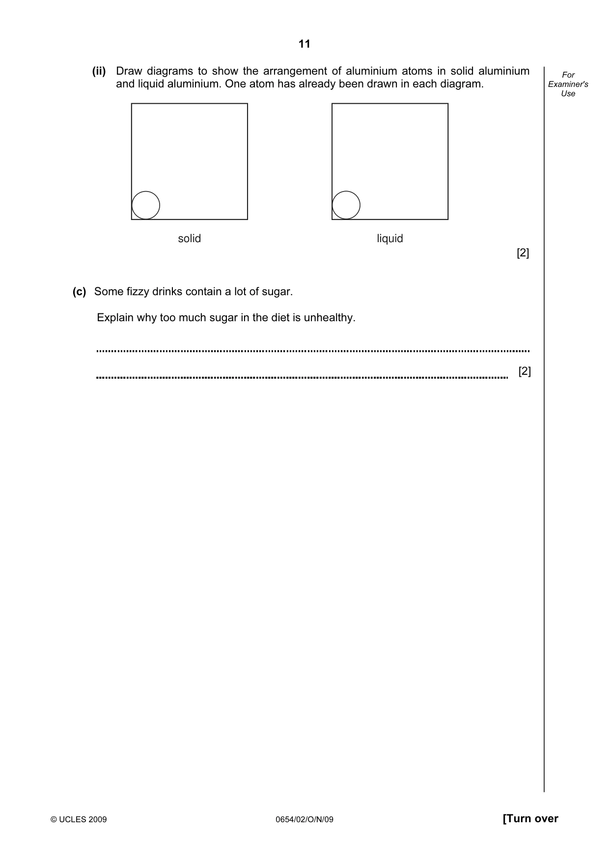 Cambridge IGCSE Sciences - Co-ordinated (Double) 0654 2009 Oct/Nov Paper 2 · Variant 1 question paper, page 11 of 24