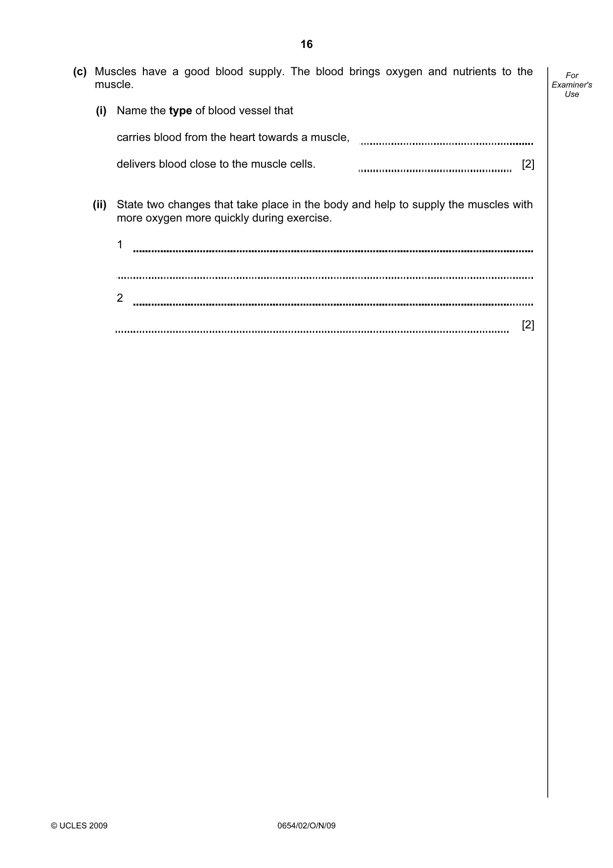 Cambridge IGCSE Sciences - Co-ordinated (Double) 0654 2009 Oct/Nov Paper 2 · Variant 1 question paper, page 16 of 24