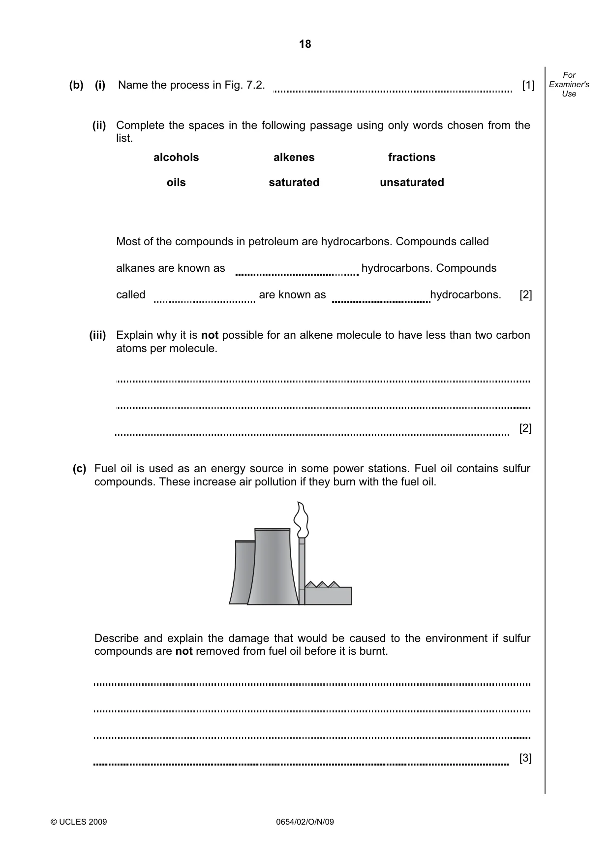Cambridge IGCSE Sciences - Co-ordinated (Double) 0654 2009 Oct/Nov Paper 2 · Variant 1 question paper, page 18 of 24