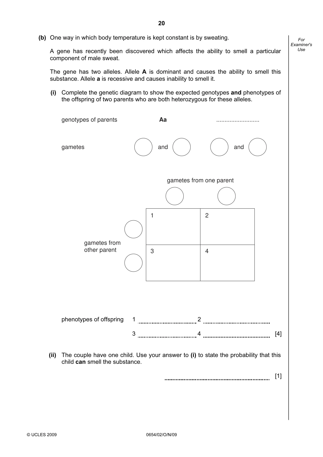 Cambridge IGCSE Sciences - Co-ordinated (Double) 0654 2009 Oct/Nov Paper 2 · Variant 1 question paper, page 20 of 24
