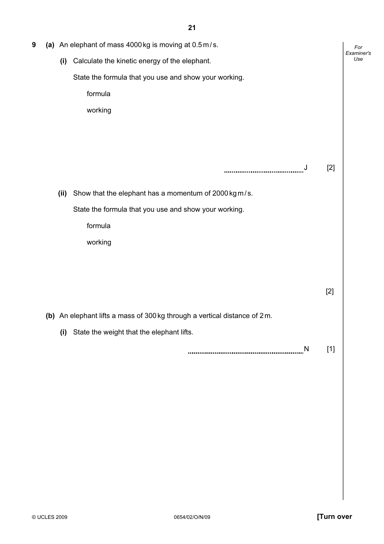Cambridge IGCSE Sciences - Co-ordinated (Double) 0654 2009 Oct/Nov Paper 2 · Variant 1 question paper, page 21 of 24