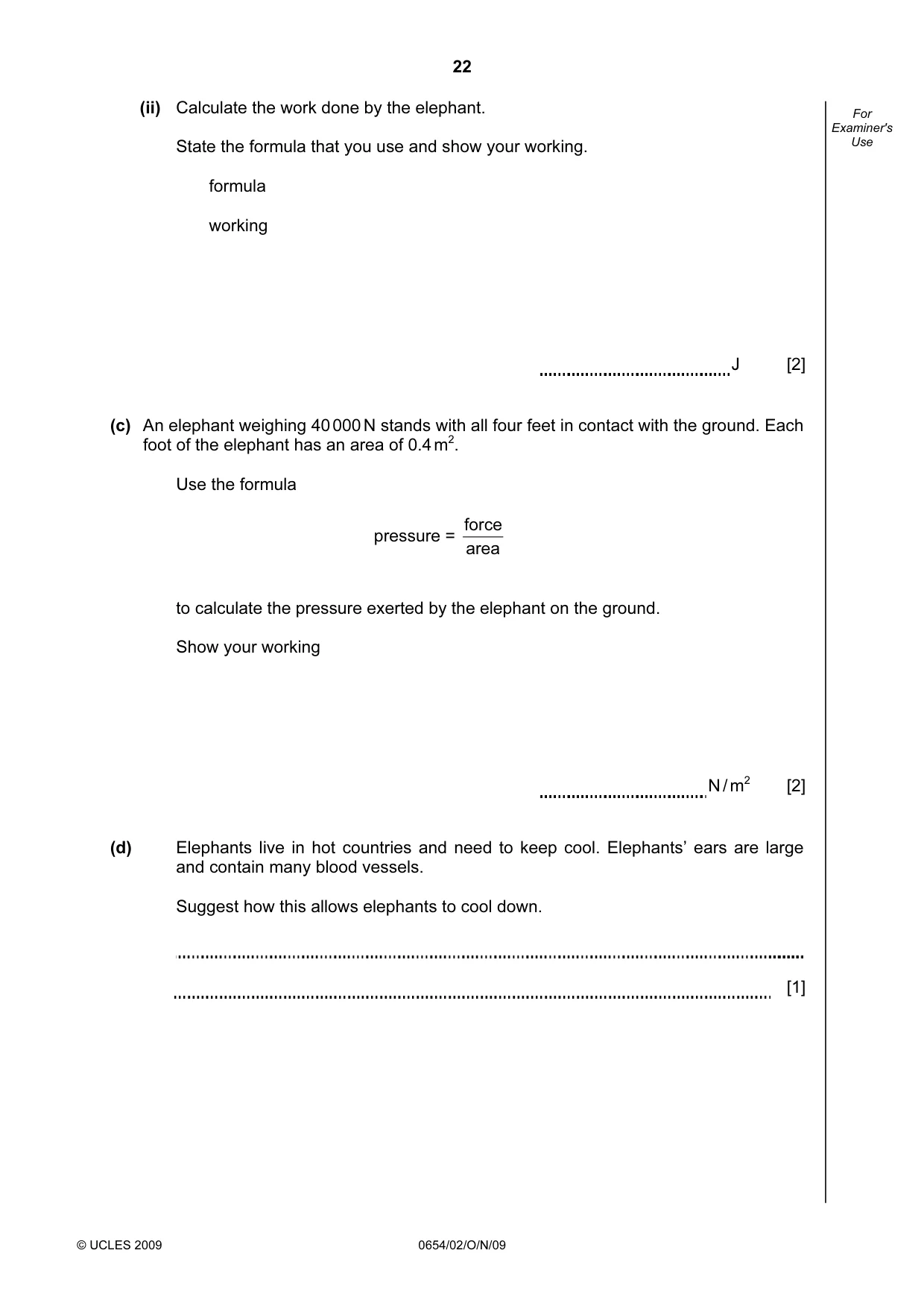 Cambridge IGCSE Sciences - Co-ordinated (Double) 0654 2009 Oct/Nov Paper 2 · Variant 1 question paper, page 22 of 24