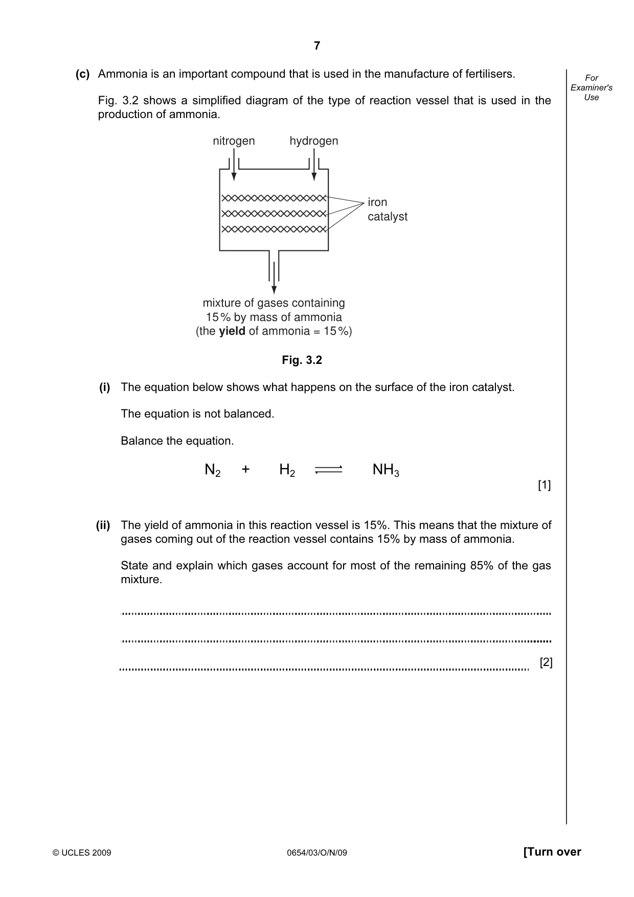 Cambridge IGCSE Sciences - Co-ordinated (Double) 0654 2009 Oct/Nov Paper 3 · Variant 1 question paper, page 7 of 24