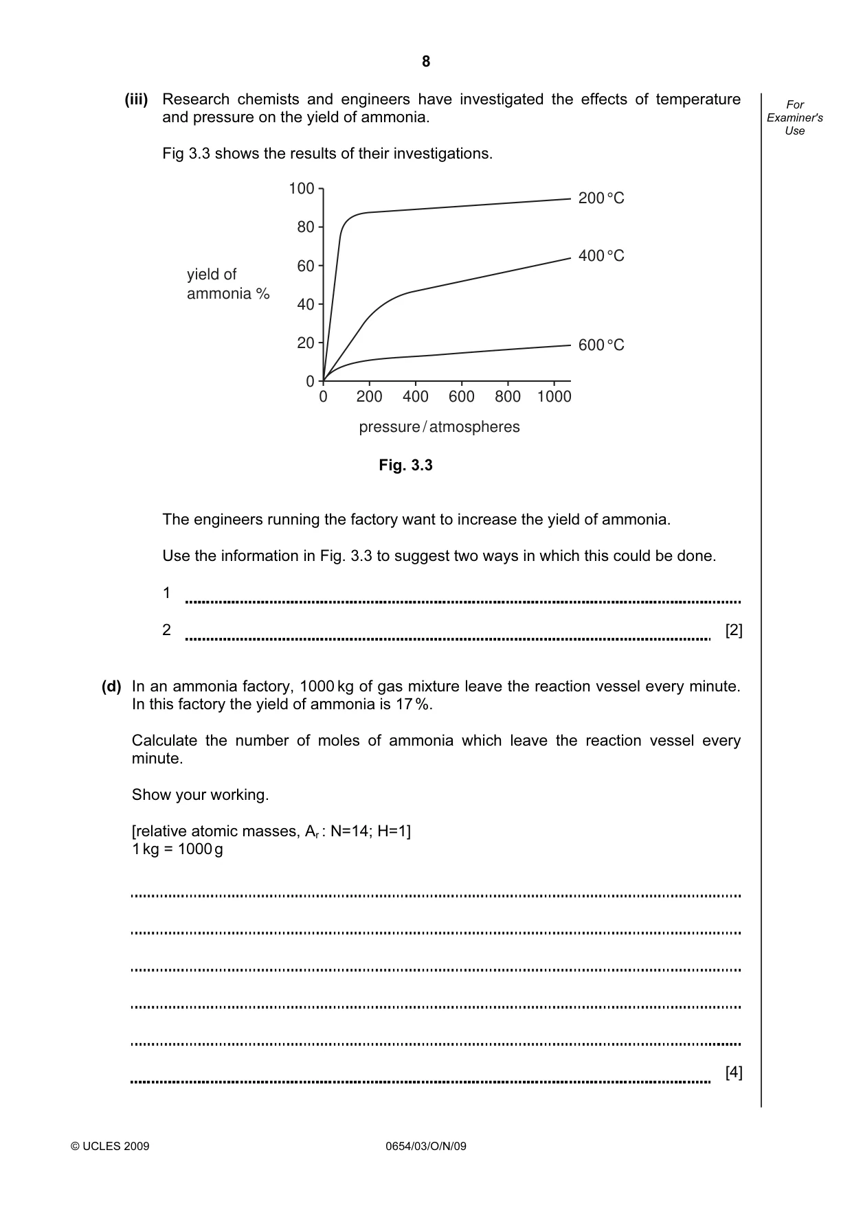 Cambridge IGCSE Sciences - Co-ordinated (Double) 0654 2009 Oct/Nov Paper 3 · Variant 1 question paper, page 8 of 24