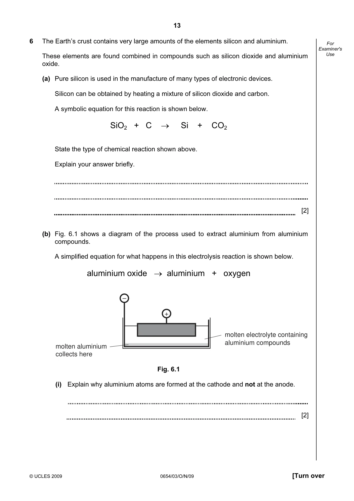 Cambridge IGCSE Sciences - Co-ordinated (Double) 0654 2009 Oct/Nov Paper 3 · Variant 1 question paper, page 13 of 24