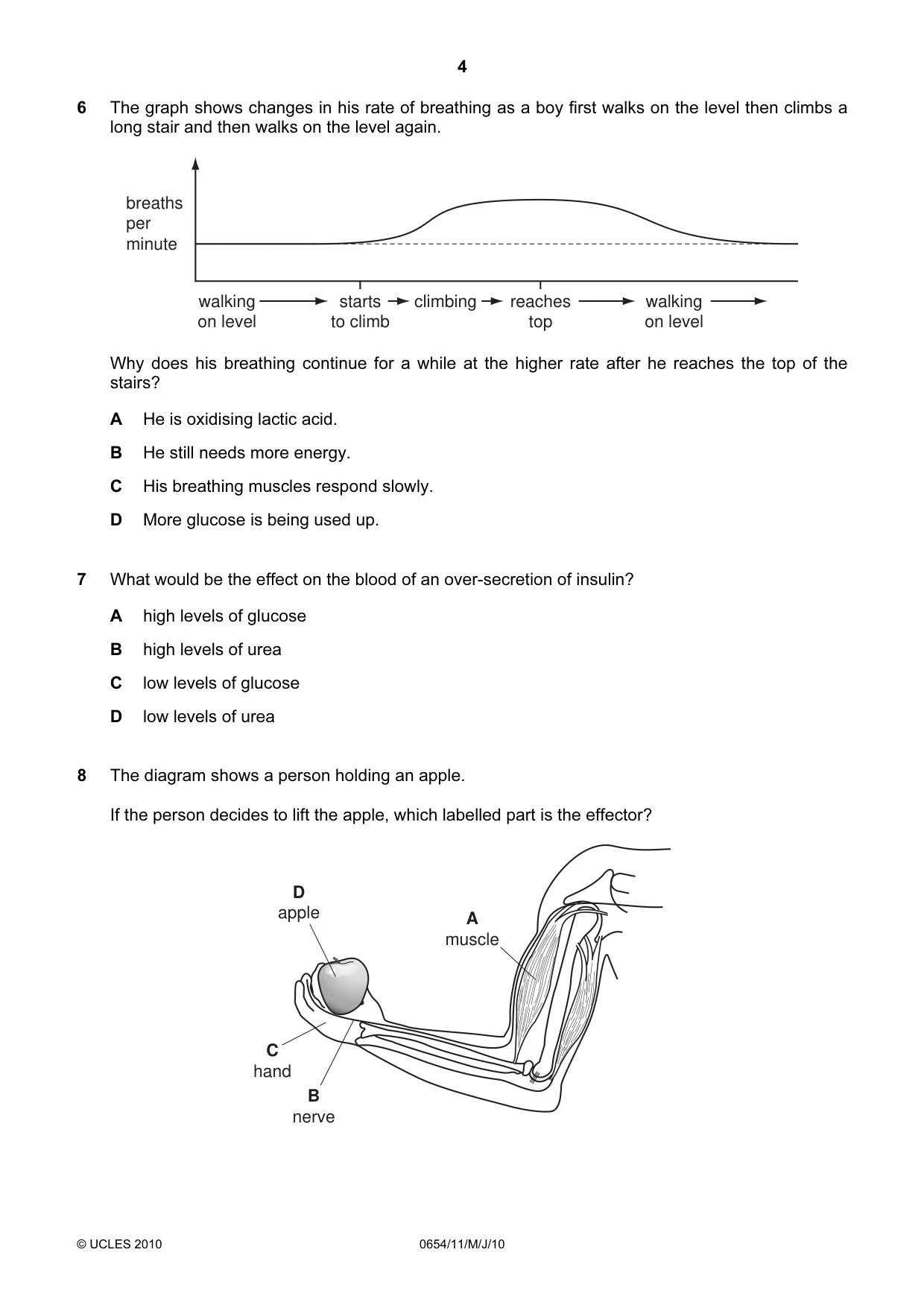 Cambridge IGCSE Sciences - Co-ordinated (Double) 0654 2010 May/June Paper 1 · Variant 1 question paper, page 4 of 20