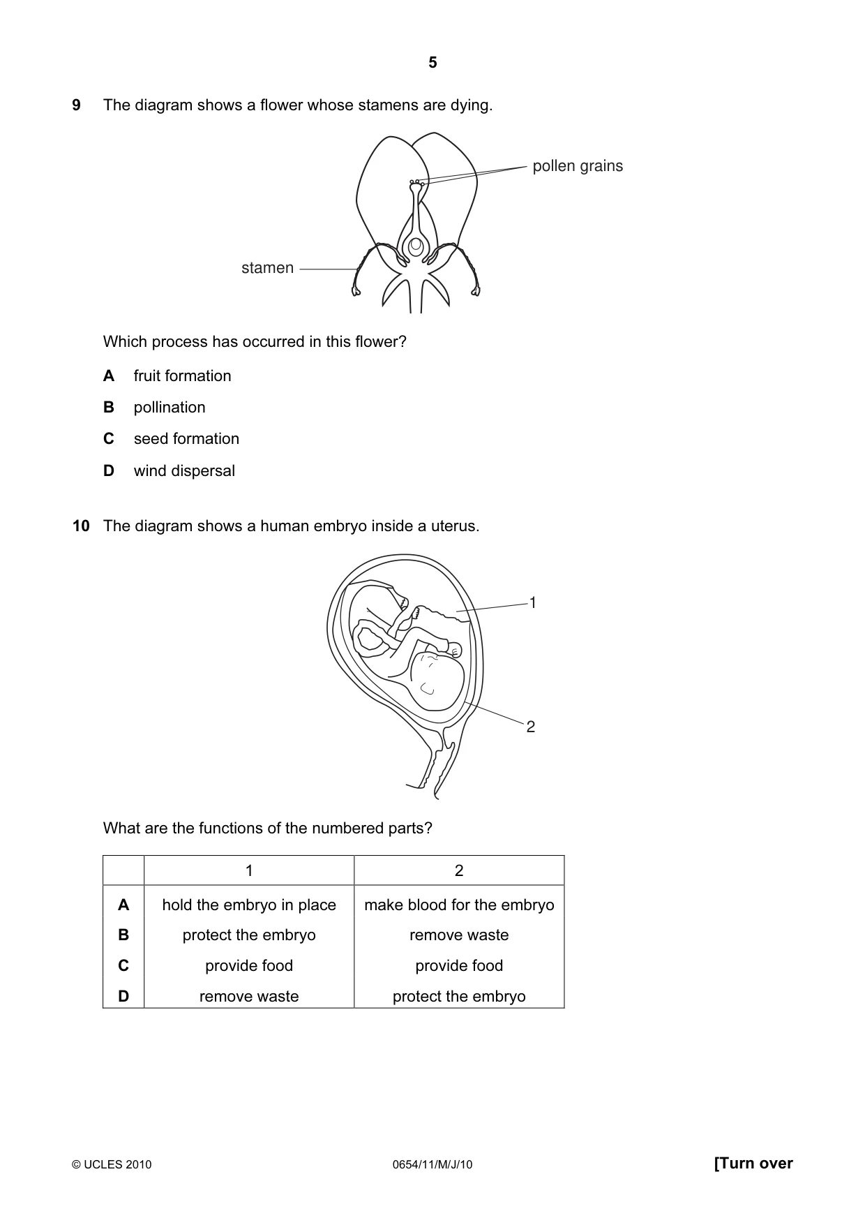Cambridge IGCSE Sciences - Co-ordinated (Double) 0654 2010 May/June Paper 1 · Variant 1 question paper, page 5 of 20
