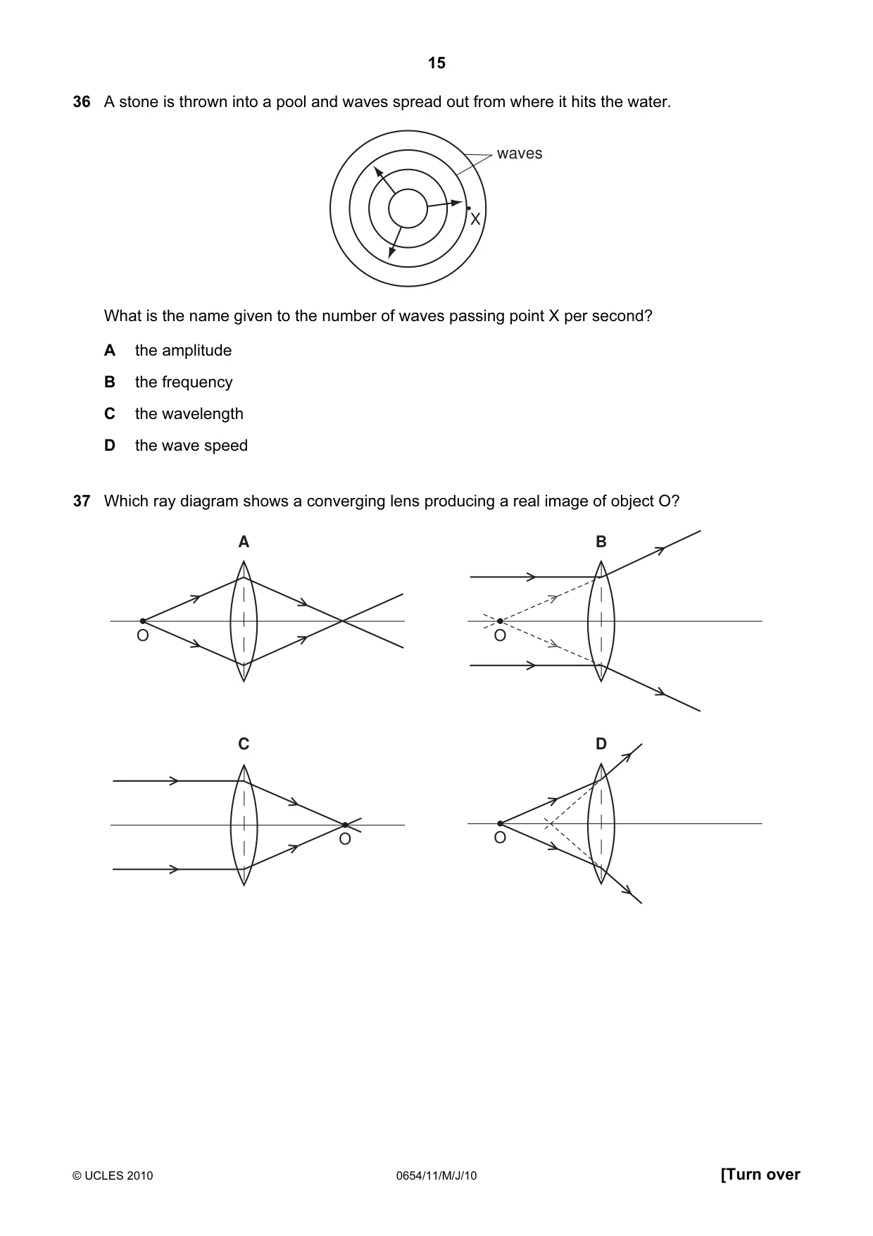 Cambridge IGCSE Sciences - Co-ordinated (Double) 0654 2010 May/June Paper 1 · Variant 1 question paper, page 15 of 20
