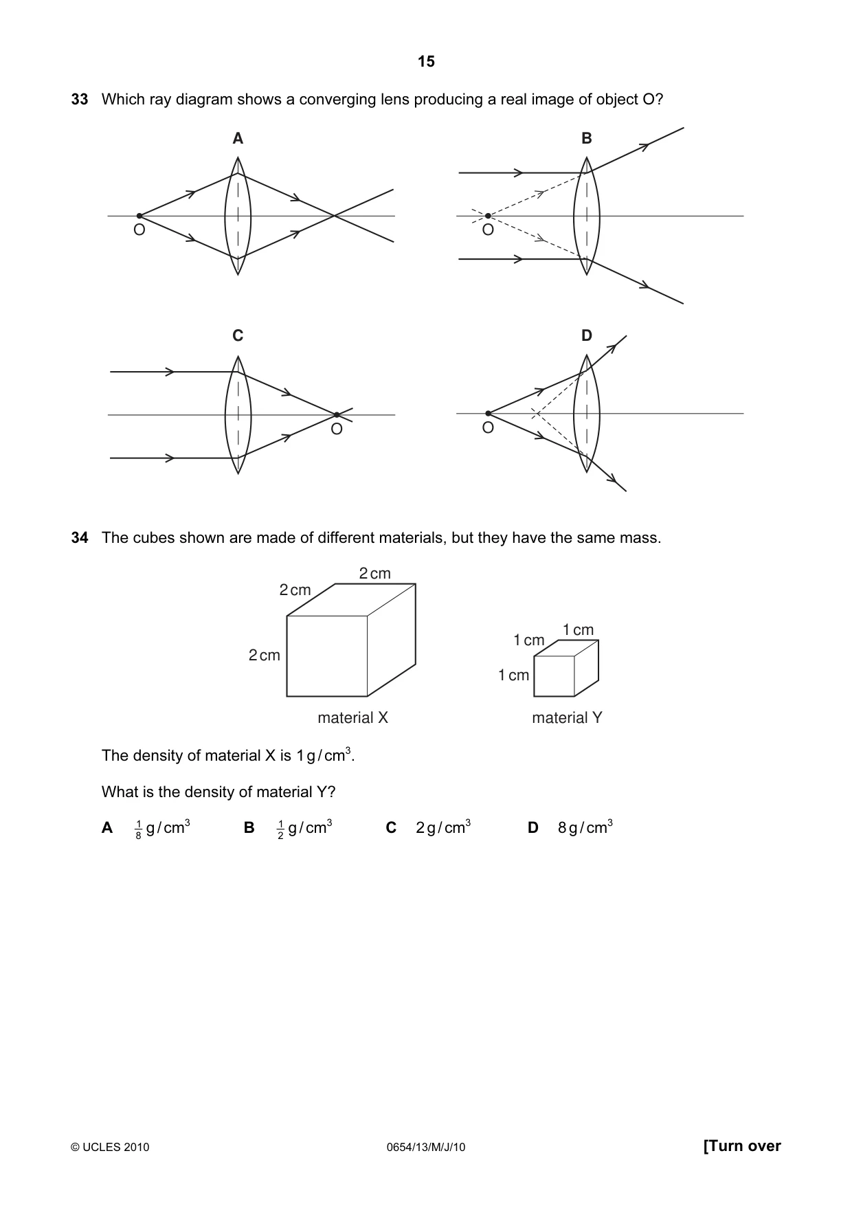 Cambridge IGCSE Sciences - Co-ordinated (Double) 0654 2010 May/June Paper 1 · Variant 3 question paper, page 15 of 20