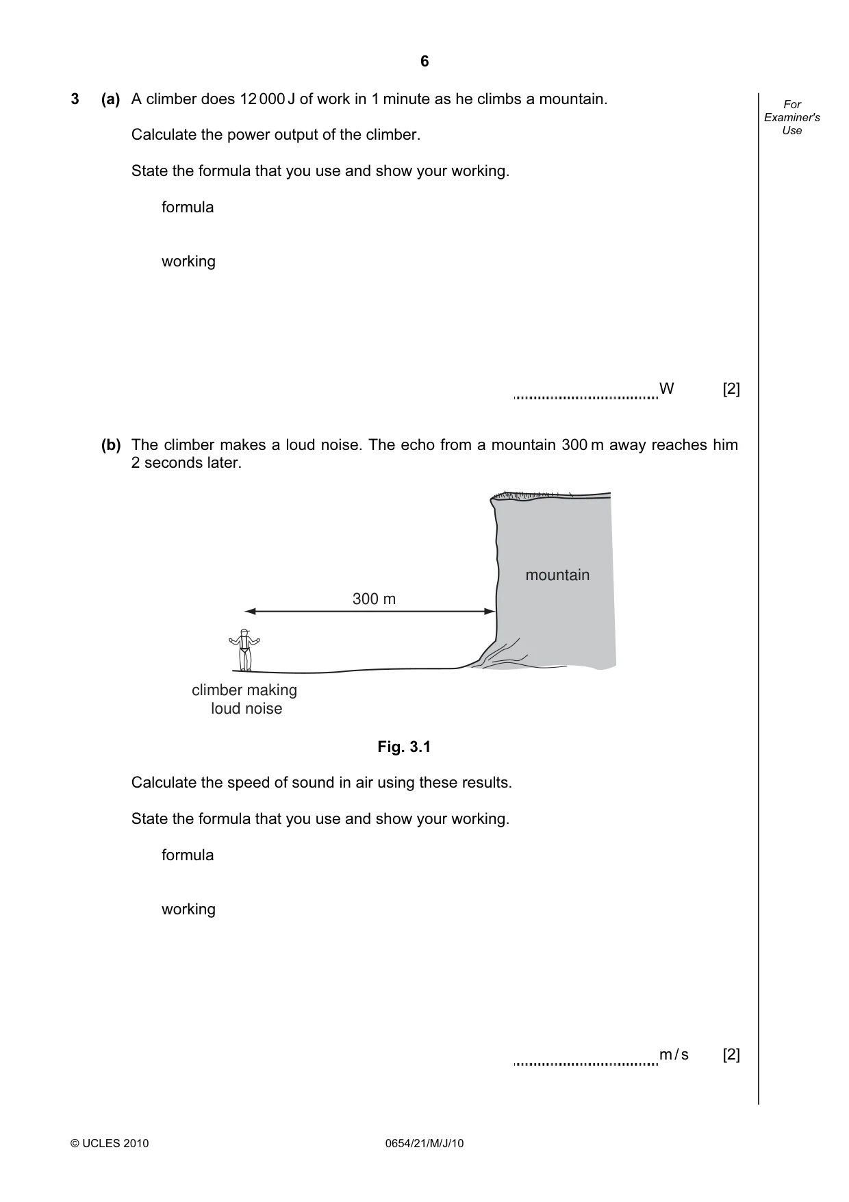 Cambridge IGCSE Sciences - Co-ordinated (Double) 0654 2010 May/June Paper 2 · Variant 1 question paper, page 6 of 24