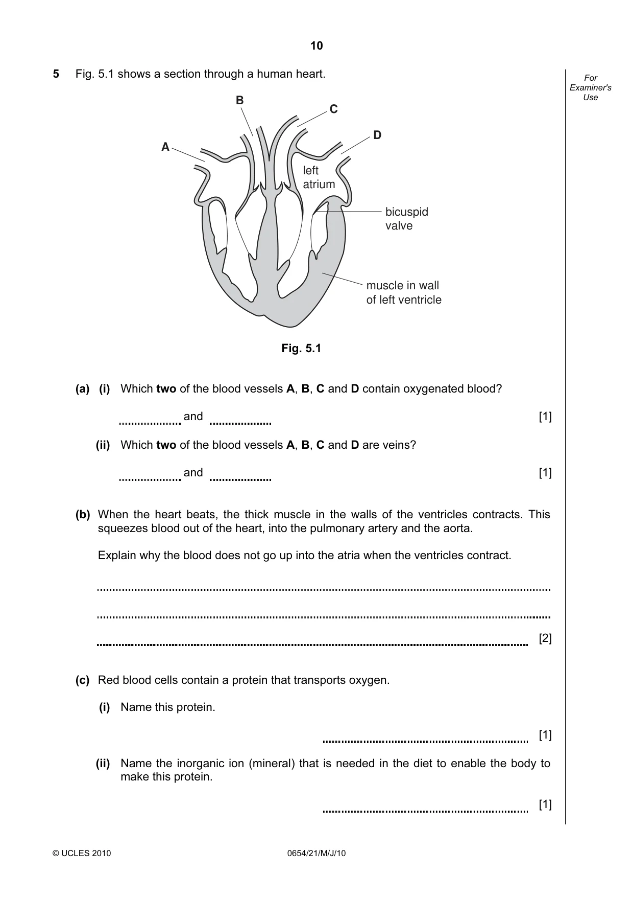 Cambridge IGCSE Sciences - Co-ordinated (Double) 0654 2010 May/June Paper 2 · Variant 1 question paper, page 10 of 24