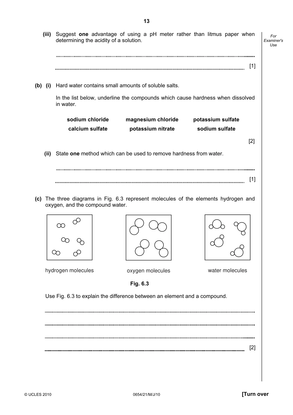 Cambridge IGCSE Sciences - Co-ordinated (Double) 0654 2010 May/June Paper 2 · Variant 1 question paper, page 13 of 24
