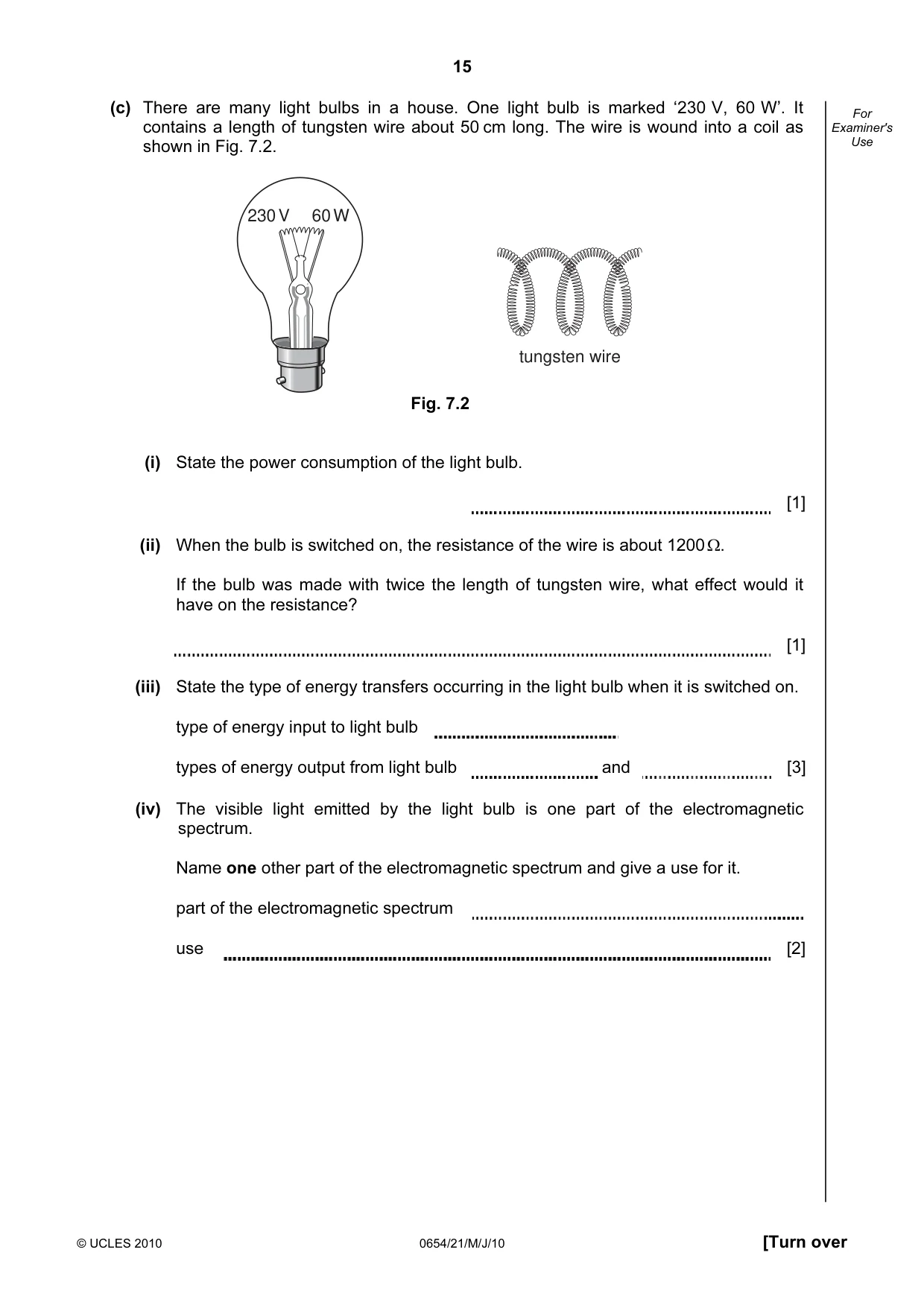 Cambridge IGCSE Sciences - Co-ordinated (Double) 0654 2010 May/June Paper 2 · Variant 1 question paper, page 15 of 24