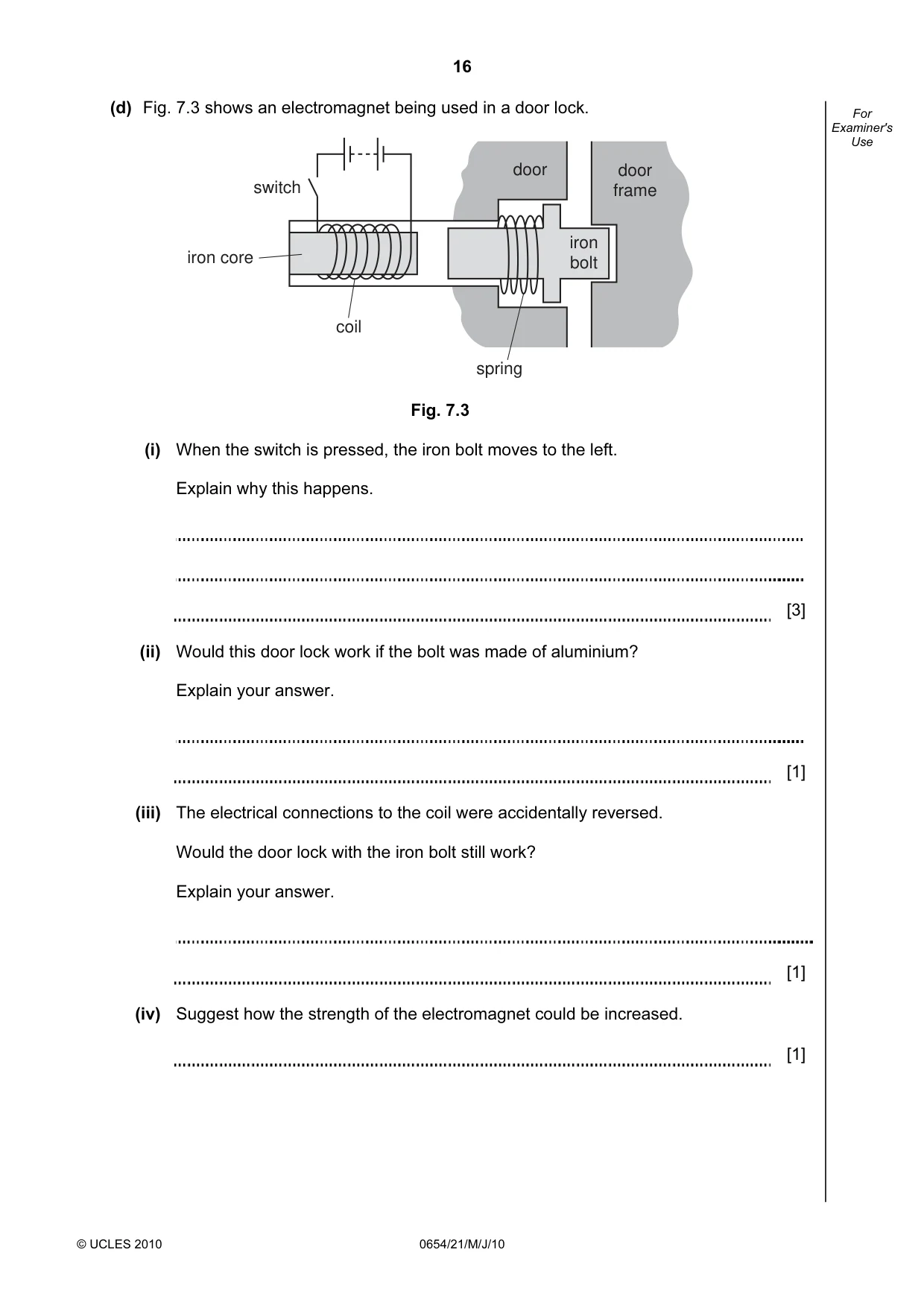 Cambridge IGCSE Sciences - Co-ordinated (Double) 0654 2010 May/June Paper 2 · Variant 1 question paper, page 16 of 24