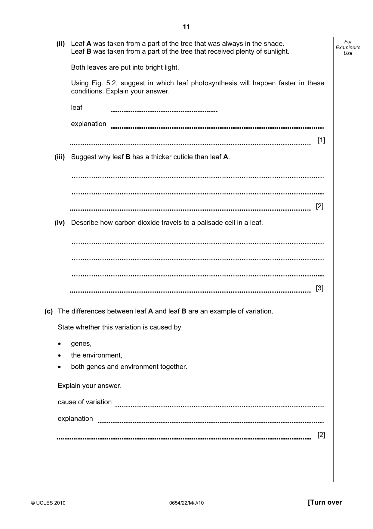 Cambridge IGCSE Sciences - Co-ordinated (Double) 0654 2010 May/June Paper 2 · Variant 2 question paper, page 11 of 24
