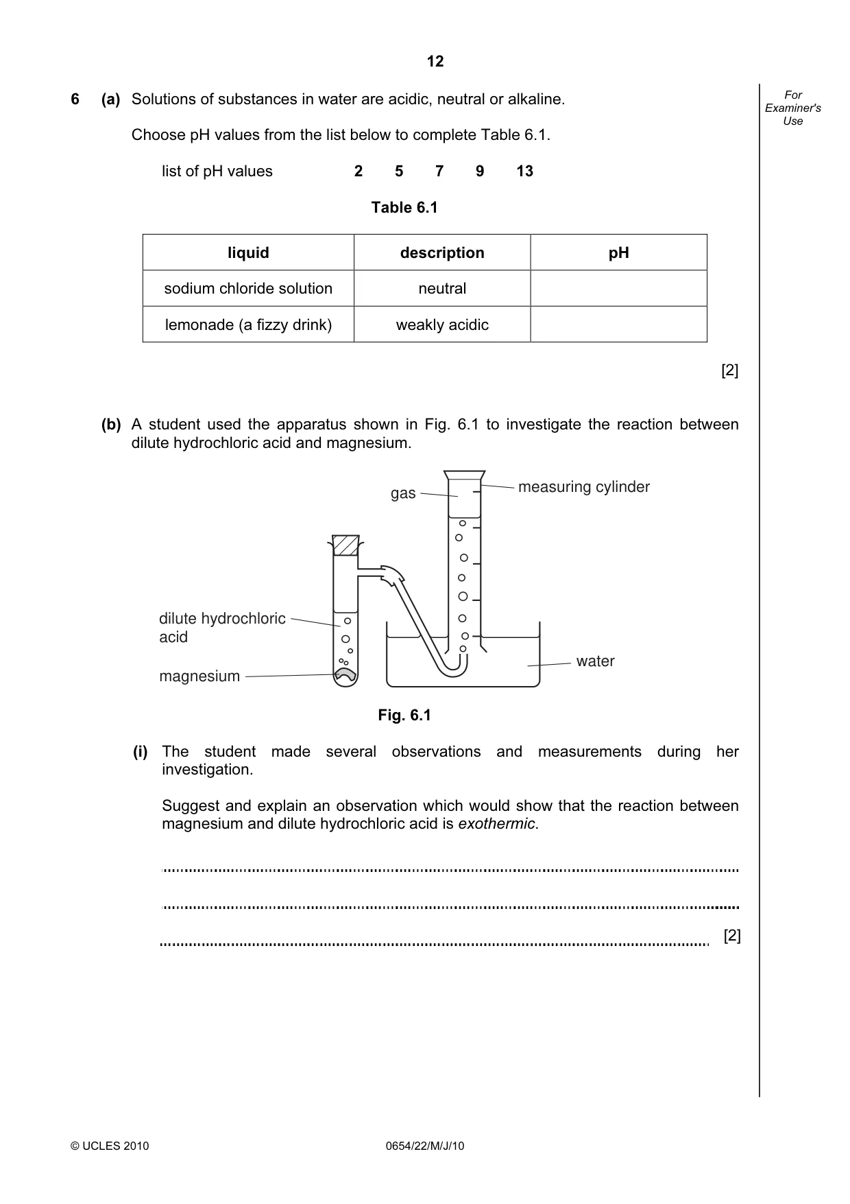 Cambridge IGCSE Sciences - Co-ordinated (Double) 0654 2010 May/June Paper 2 · Variant 2 question paper, page 12 of 24